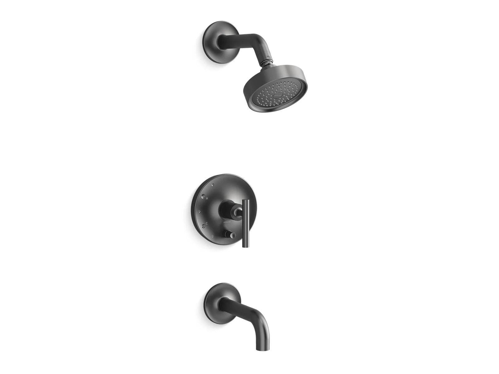 KOHLER K-T14421-4 Purist Rite-Temp bath and shower trim kit with push-button diverter and lever handle, 2.5 gpm