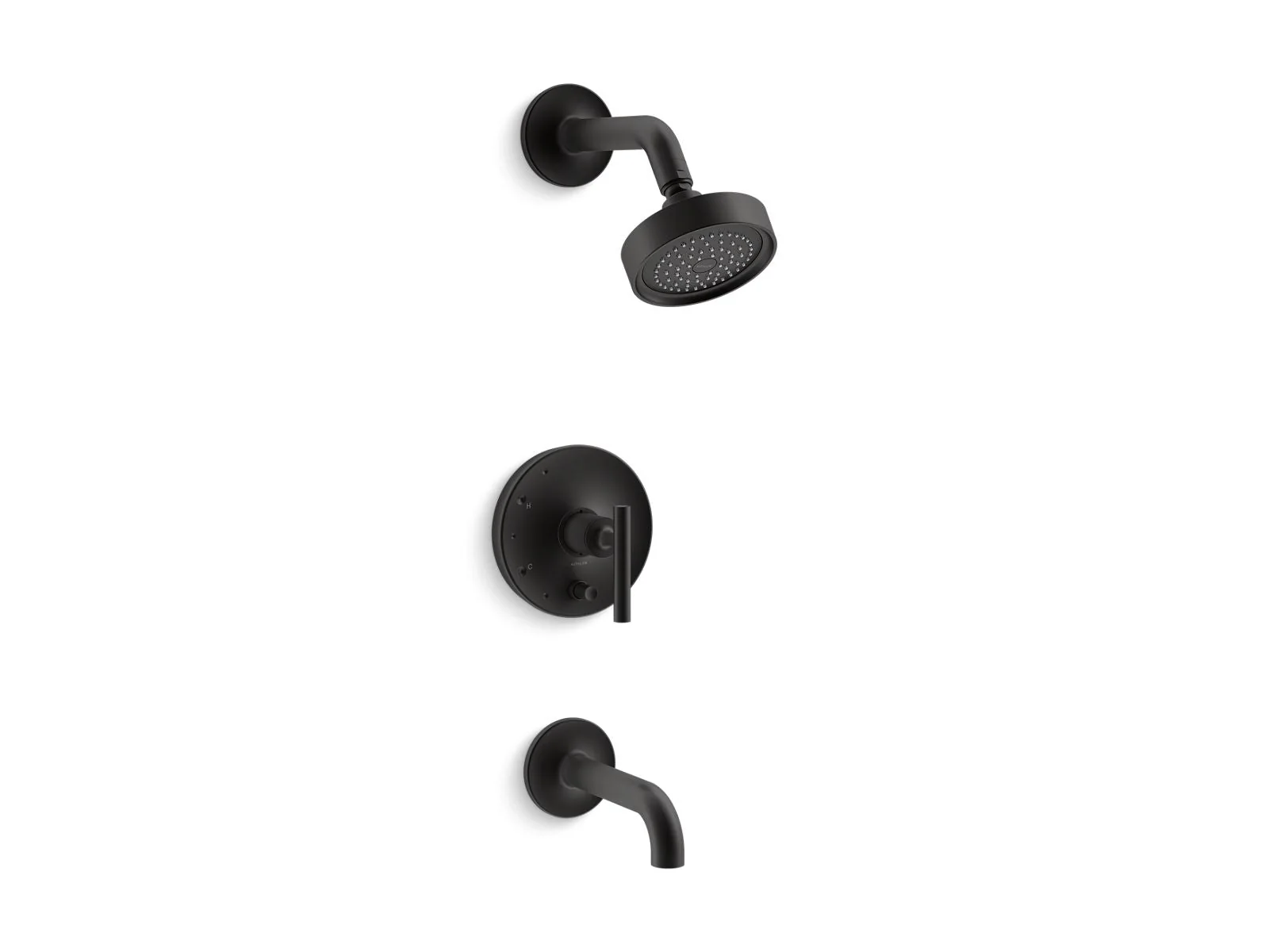 KOHLER K-T14421-4 Purist Rite-Temp bath and shower trim kit with push-button diverter and lever handle, 2.5 gpm - Image 2