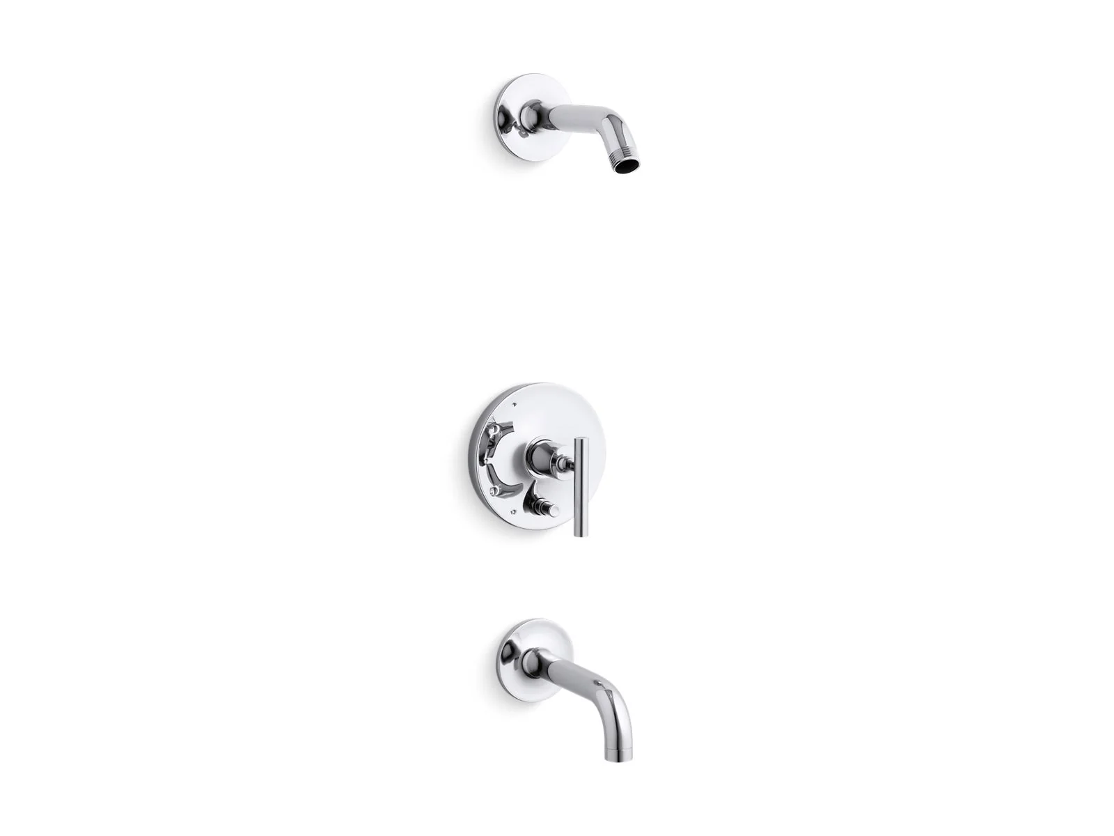 KOHLER K-T14421-4L Purist Rite-Temp bath and shower trim kit with push-button diverter and lever handle, without showerhead - Image 9
