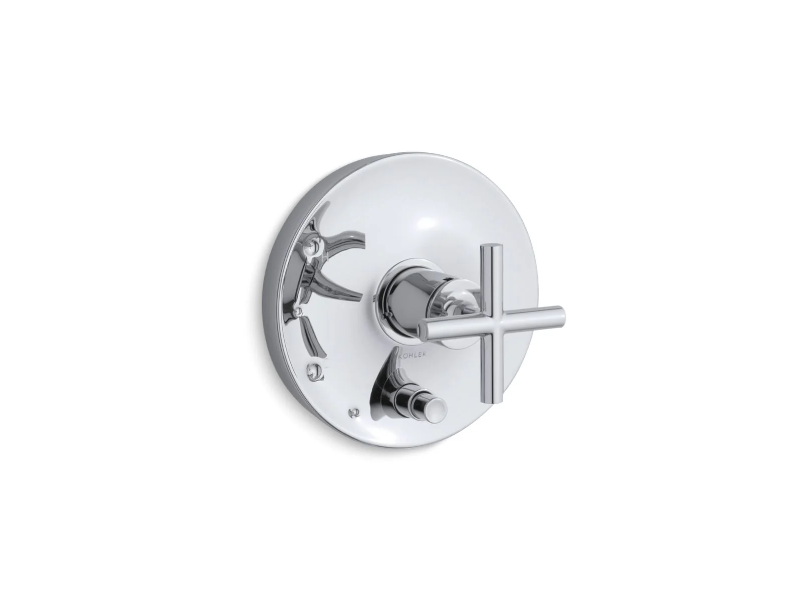 KOHLER K-T14501-3 Purist Rite-Temp valve trim with push-button diverter and cross handle - Image 2