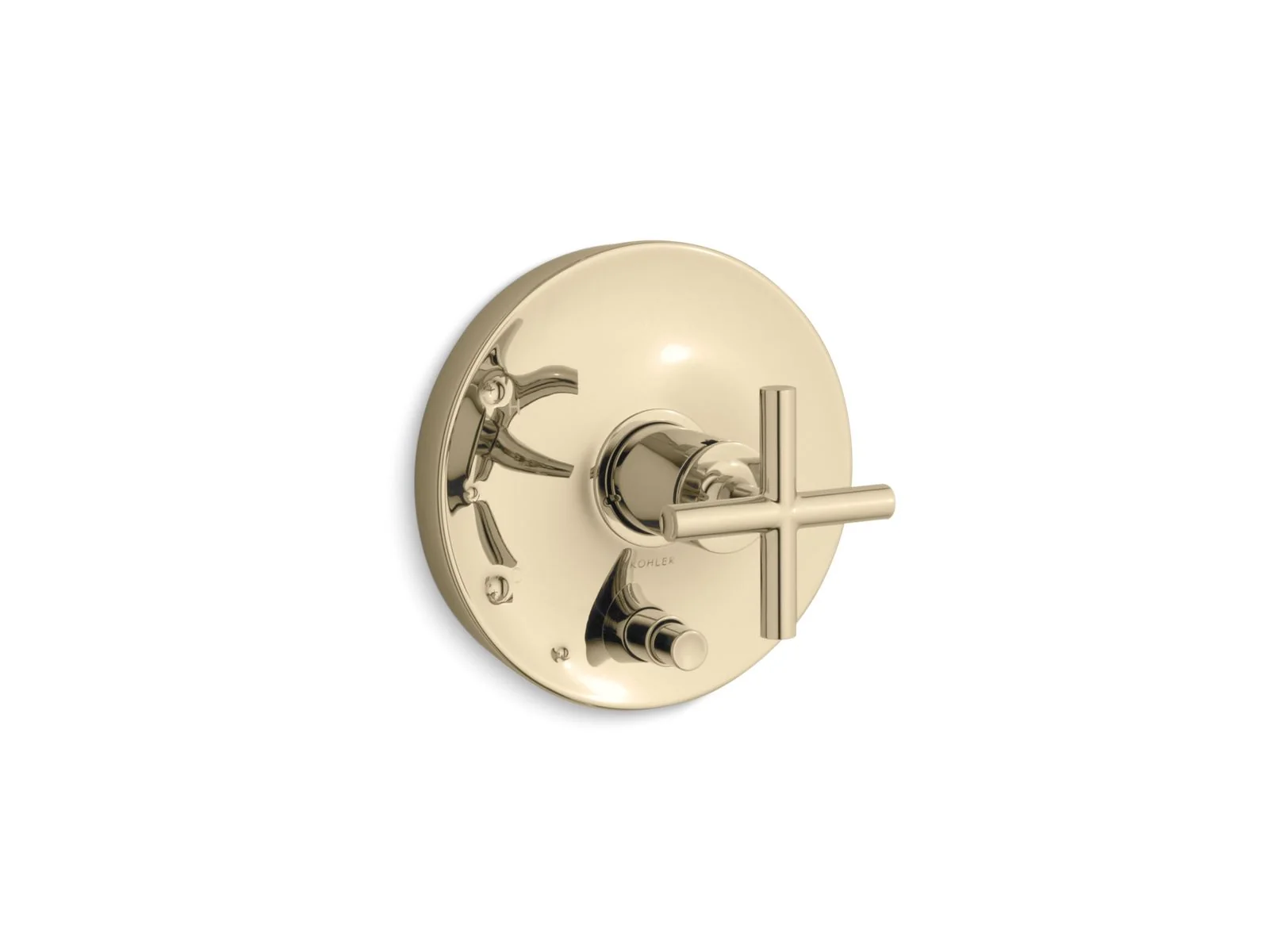 KOHLER K-T14501-3 Purist Rite-Temp valve trim with push-button diverter and cross handle - Image 3