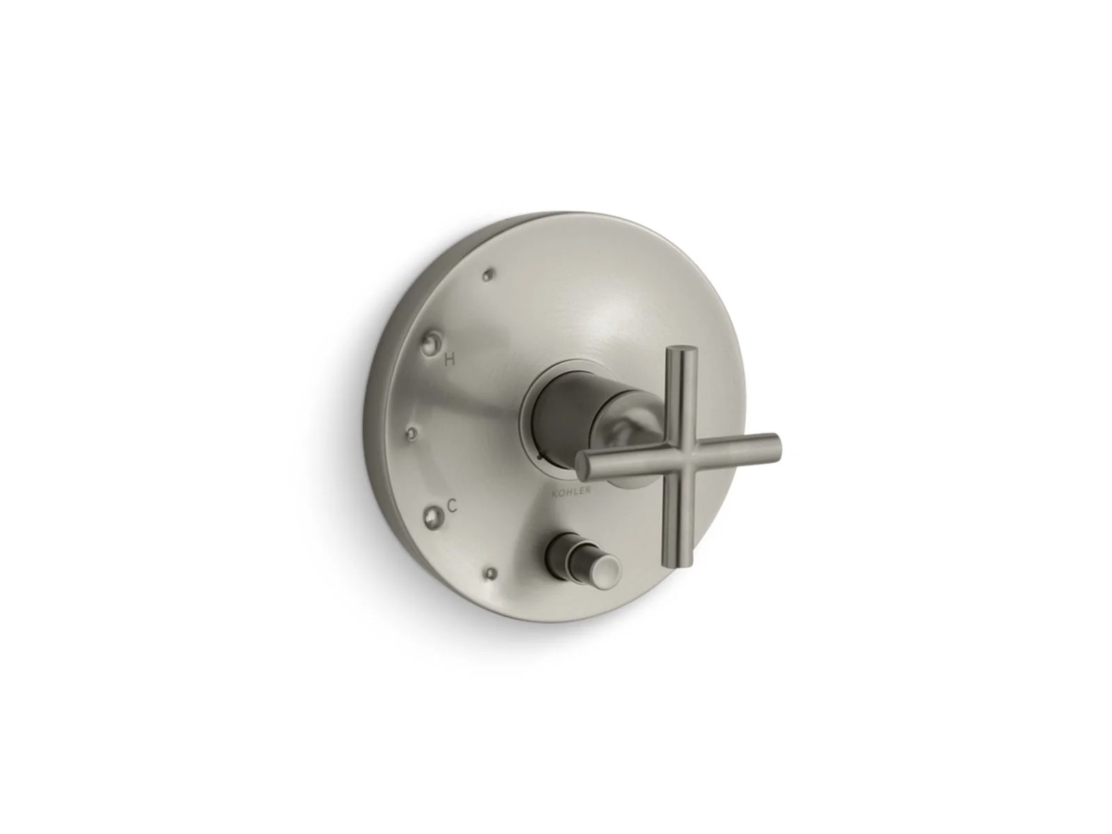 KOHLER K-T14501-3 Purist Rite-Temp valve trim with push-button diverter and cross handle - Image 5