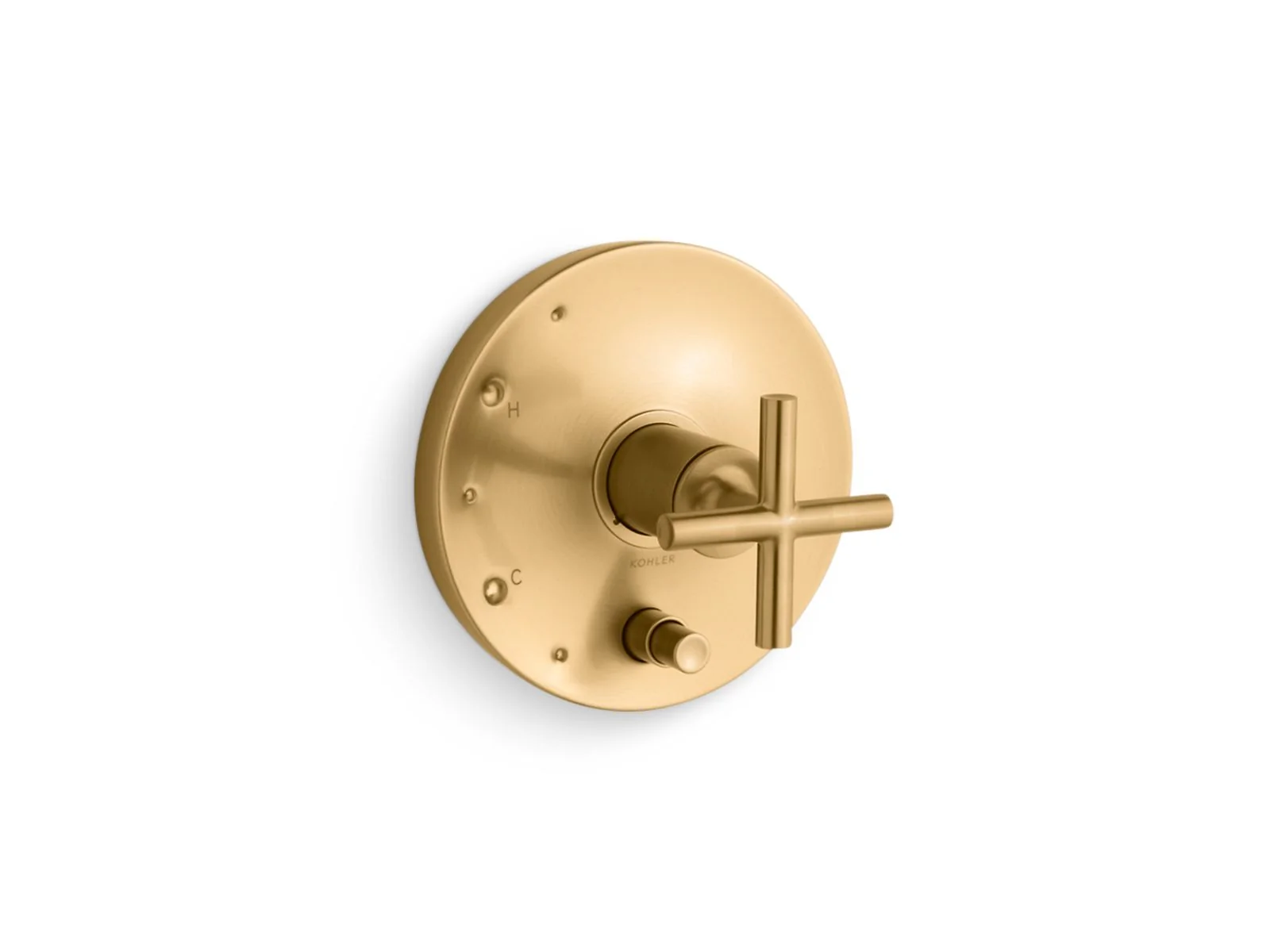 KOHLER K-T14501-3 Purist Rite-Temp valve trim with push-button diverter and cross handle - Image 6