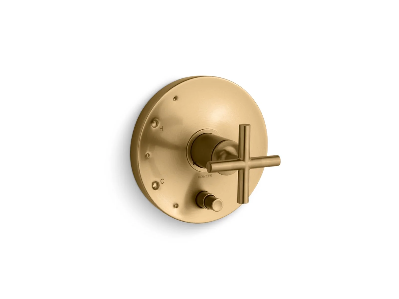 KOHLER K-T14501-3 Purist Rite-Temp valve trim with push-button diverter and cross handle - Image 9