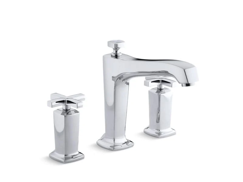KOHLER K-T16237-3 Margaux Deck-mount bath faucet trim for high-flow valve with non-diverter spout and cross handles, valve not included - Image 4