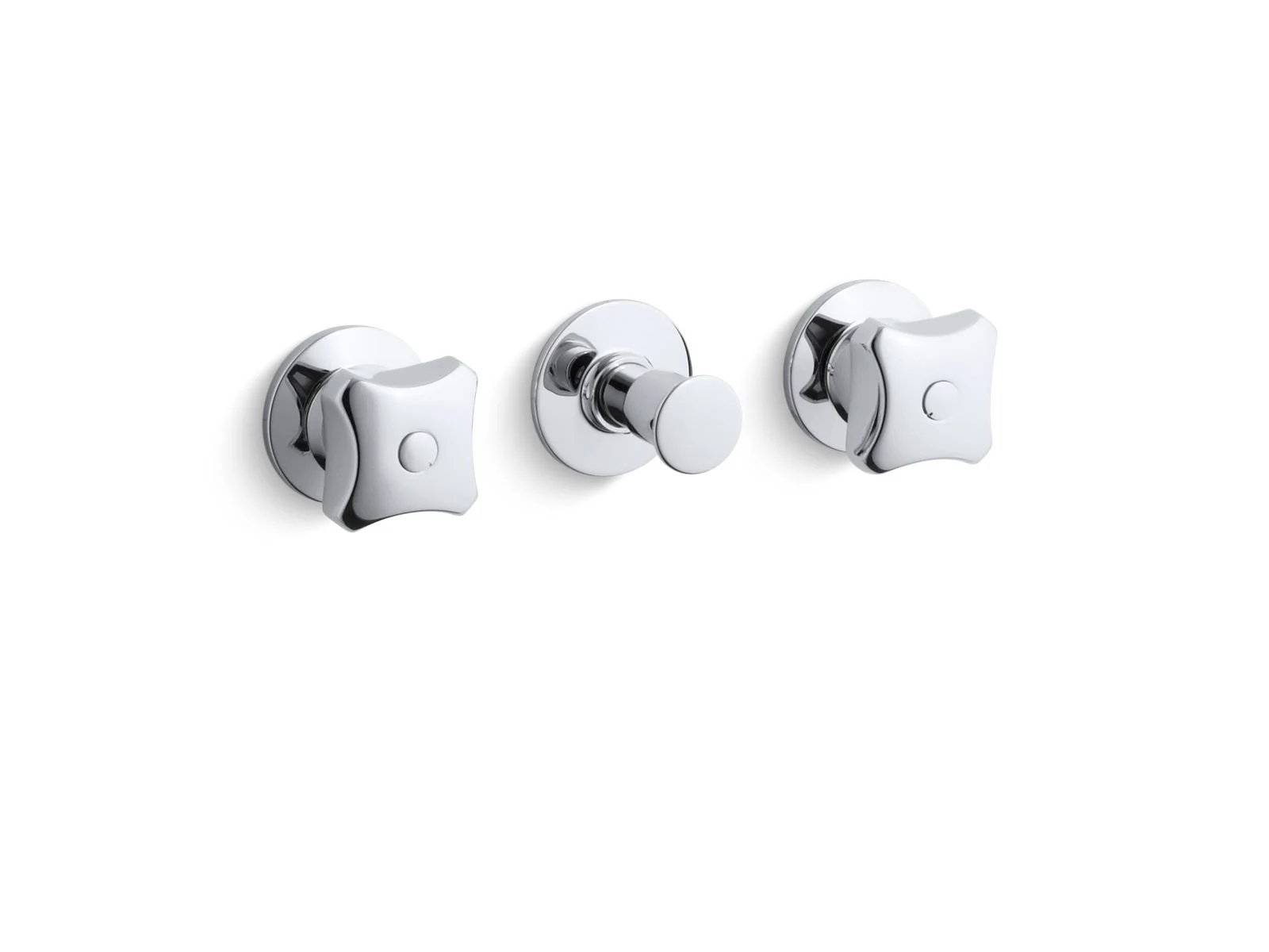 KOHLER K-T7751-2 Triton Wall-mount valve trim with push button diverter and standard handles, requires valve