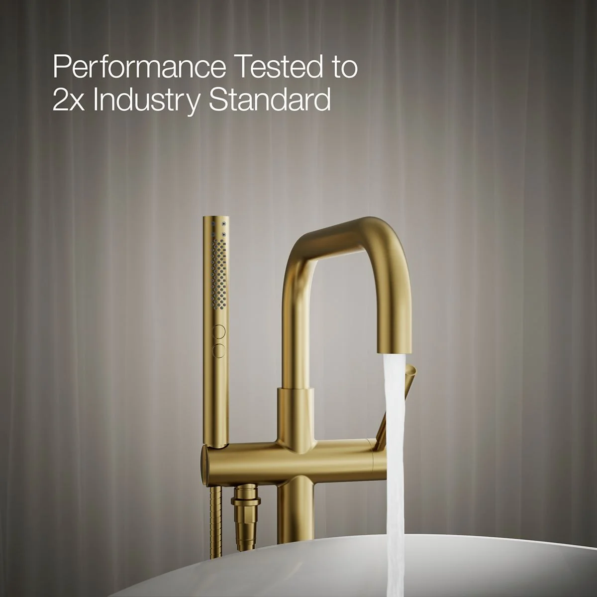 KOHLER K-T97328-4 Purist Floor-mount bath filler trim with handshower - Image 14
