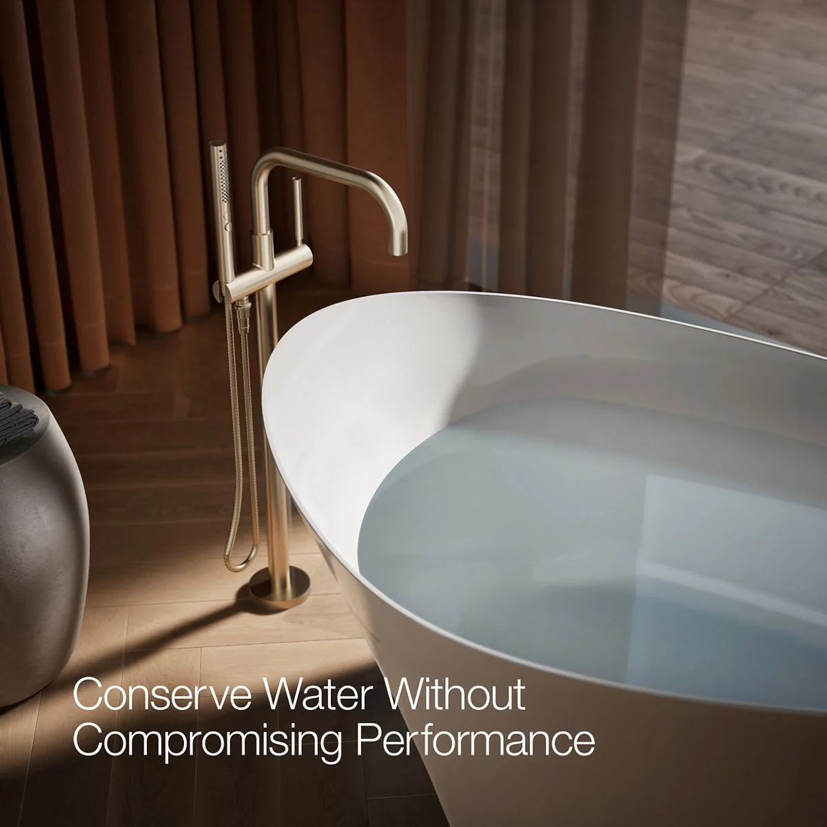 KOHLER K-T97328-4 Purist Floor-mount bath filler trim with handshower - Image 44