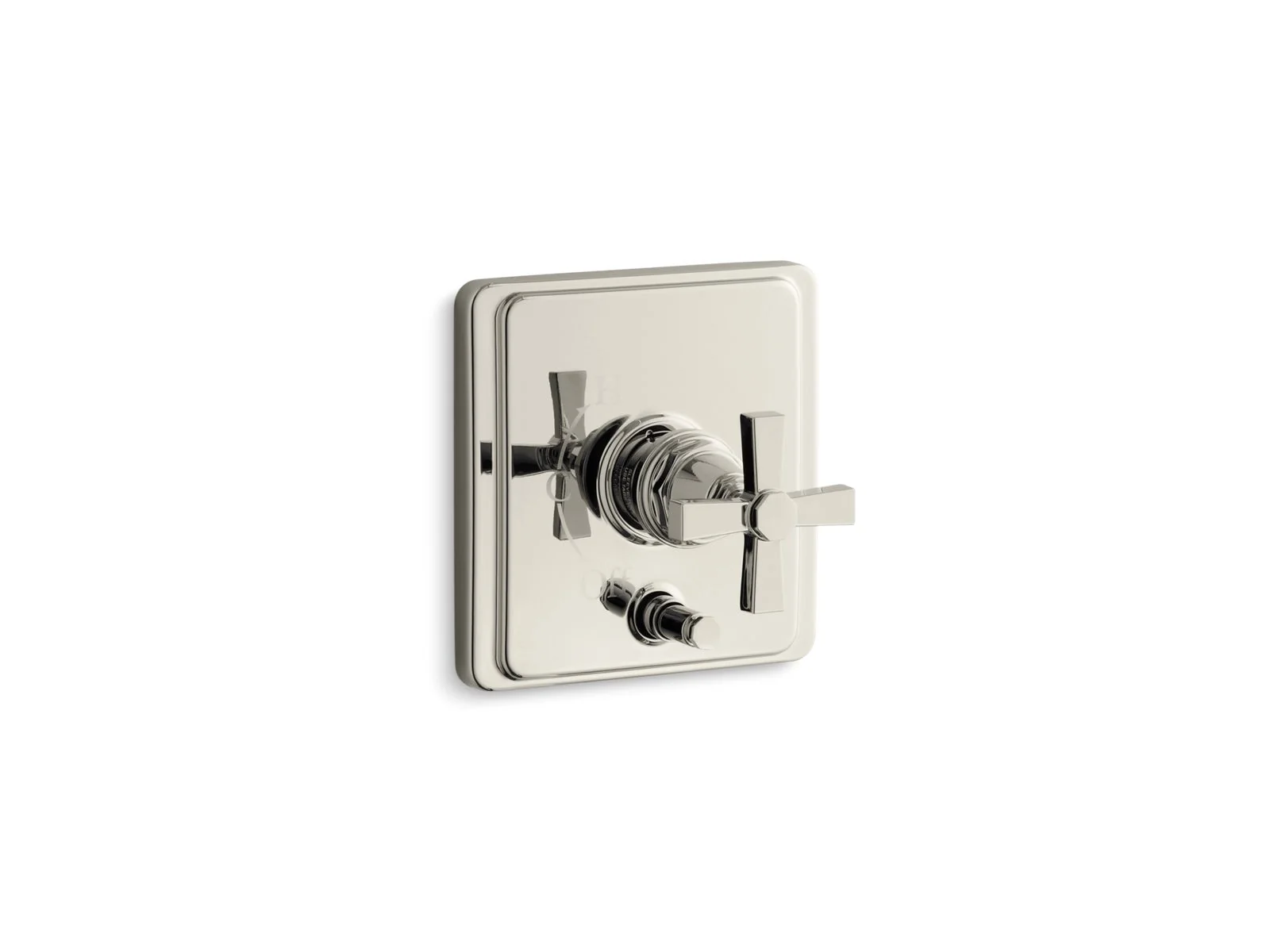 KOHLER K-T98757-3A Pinstripe Rite-Temp valve trim with push-button diverter and cross handle - Image 2