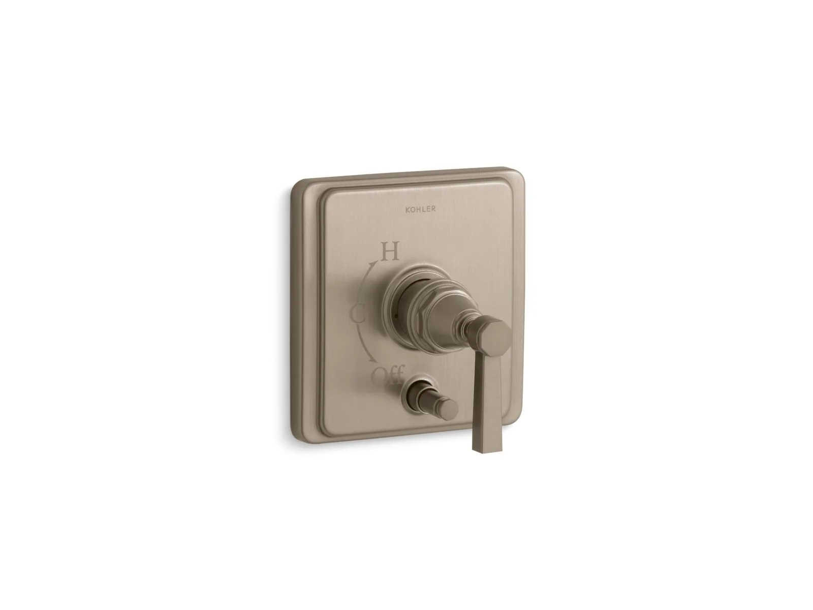 KOHLER K-T98757-4A Pinstripe Rite-Temp valve trim with push-button diverter and lever handle - Image 2