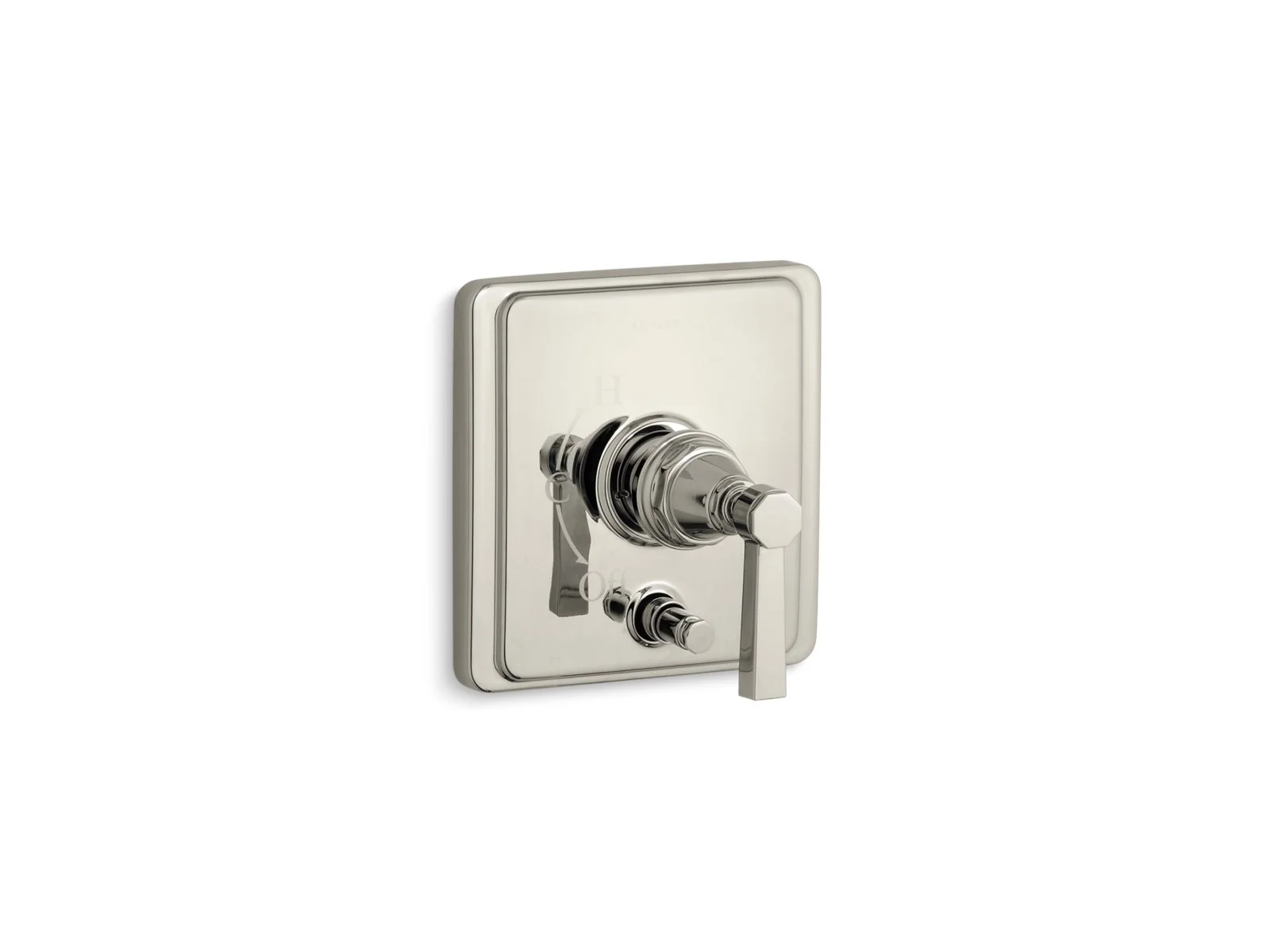 KOHLER K-T98757-4A Pinstripe Rite-Temp valve trim with push-button diverter and lever handle - Image 3
