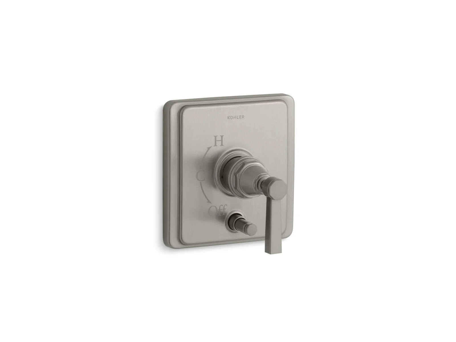 KOHLER K-T98757-4A Pinstripe Rite-Temp valve trim with push-button diverter and lever handle - Image 4