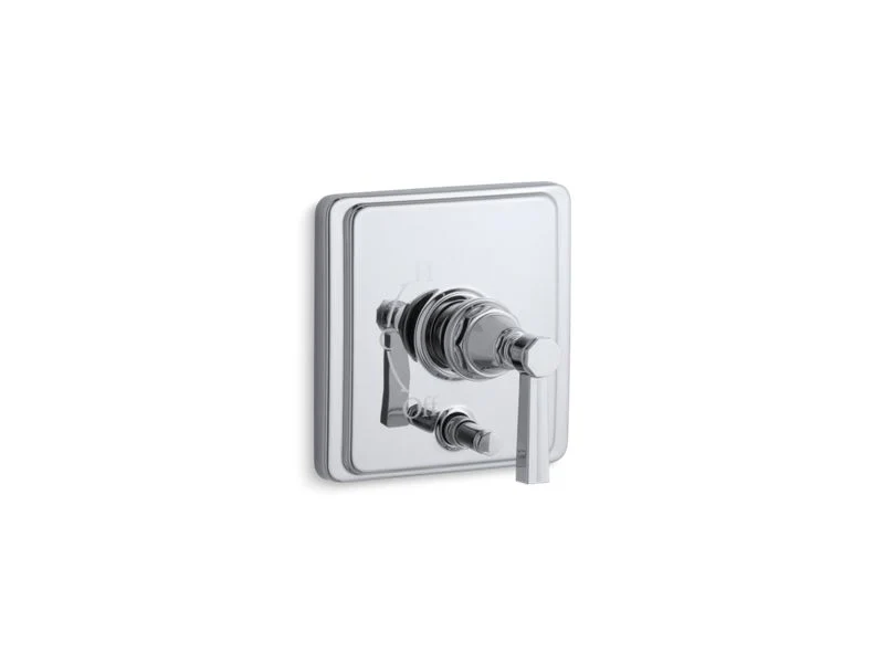 KOHLER K-T98757-4B Pinstripe Rite-Temp(R) pressure-balancing valve trim with diverter and grooved lever handle, valve not included - Image 3
