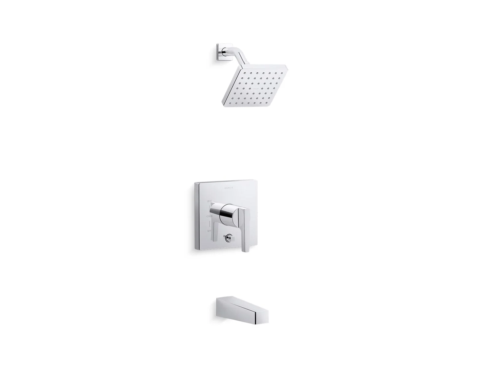 KOHLER K-T99763-4G Honesty Rite-Temp bath and shower trim kit with push-button diverter, 1.75 gpm