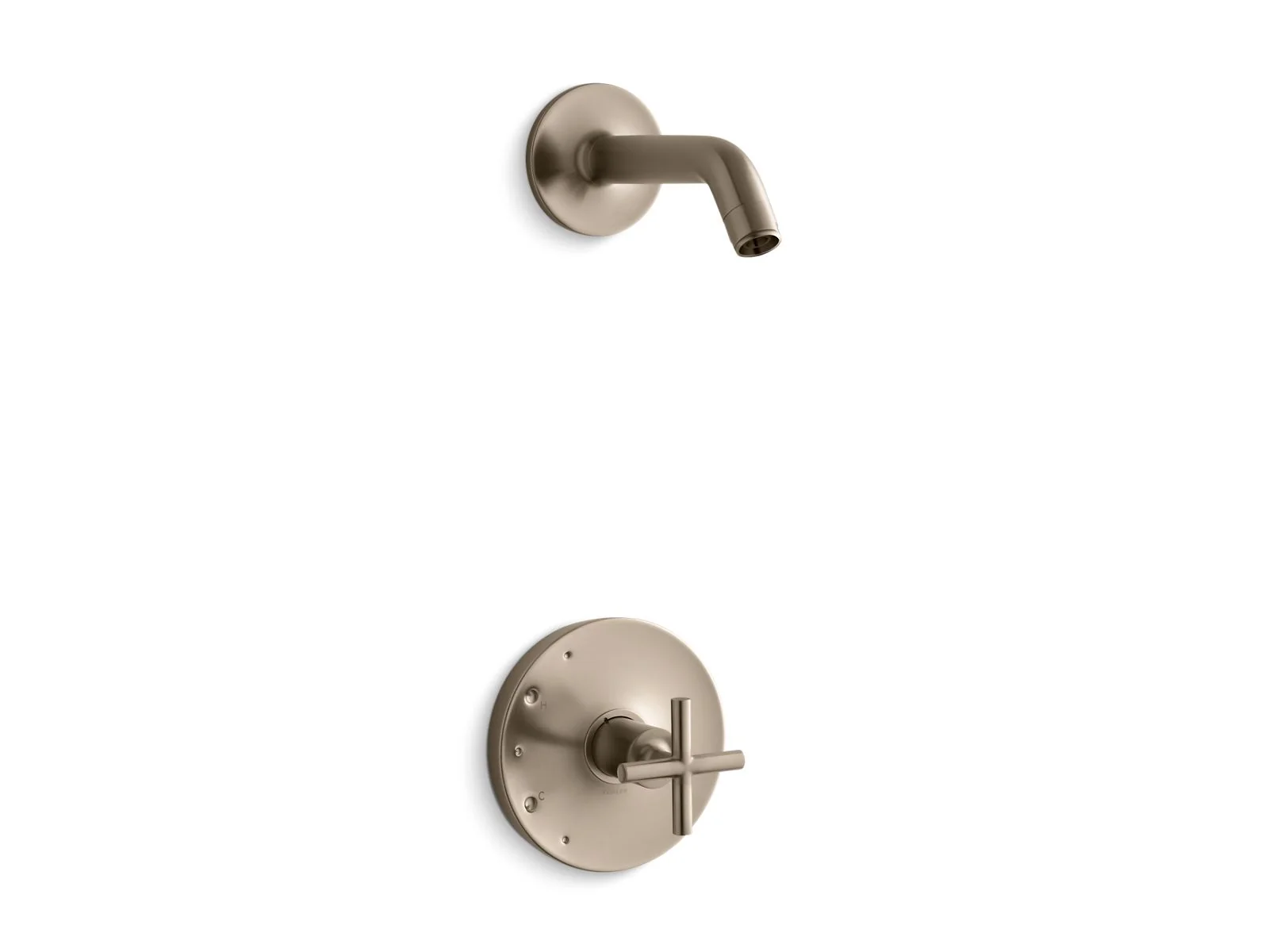 KOHLER K-TLS14422-3 Purist Rite-Temp shower trim kit with cross handle, without showerhead - Image 4