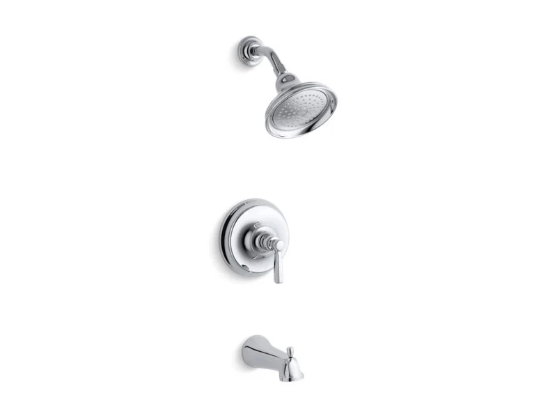 KOHLER K-TS10582-4 Bancroft Rite-Temp bath and shower valve trim with metal lever handle, slip-fit spout and 2.5 gpm showerhead - Image 3