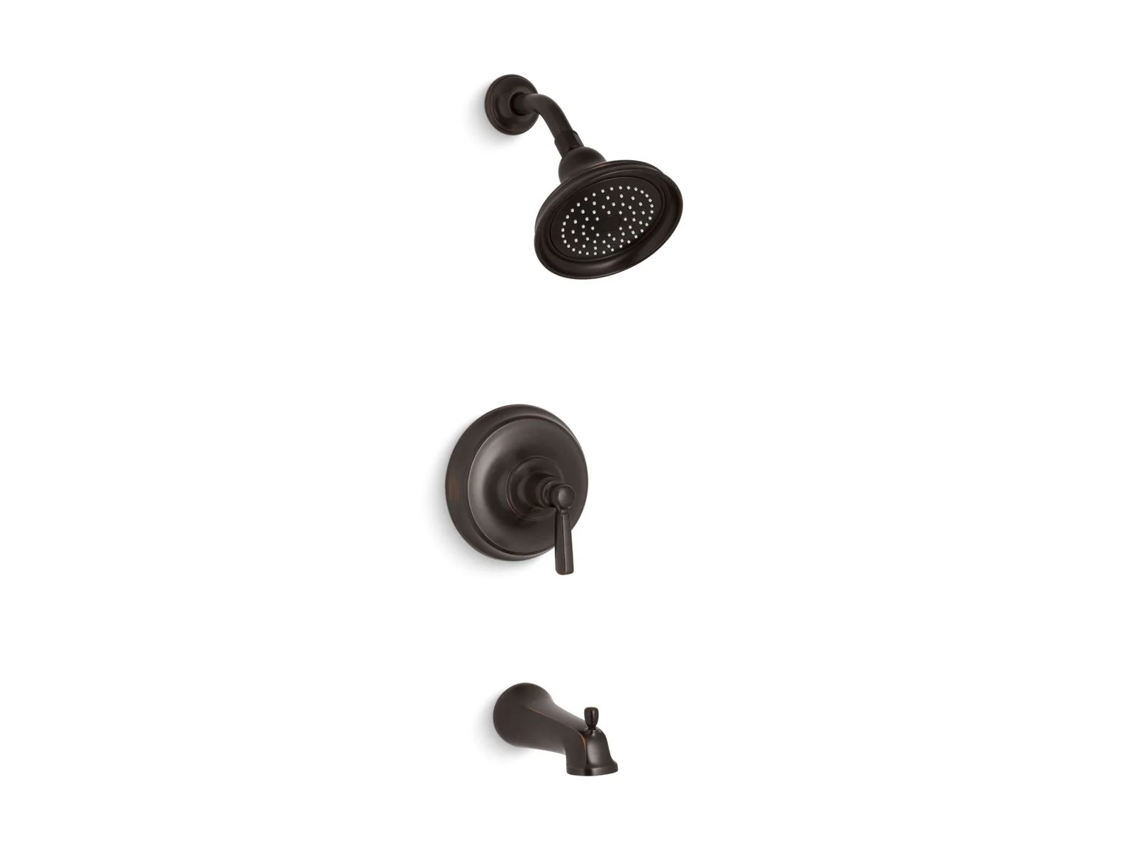 KOHLER K-TS10582-4 Bancroft Rite-Temp bath and shower valve trim with metal lever handle, slip-fit spout and 2.5 gpm showerhead - Image 5