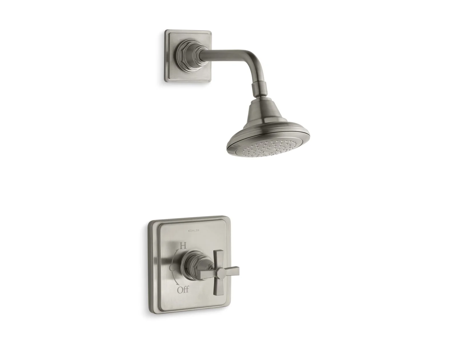 KOHLER K-TS13134-3A Pinstripe Rite-Temp shower trim kit with cross handle, 2.5 gpm - Image 3