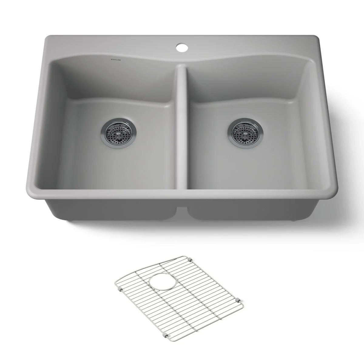 KOHLER K-8185-1 Kennon 33" top-/undermount double-bowl kitchen sink - Image 12