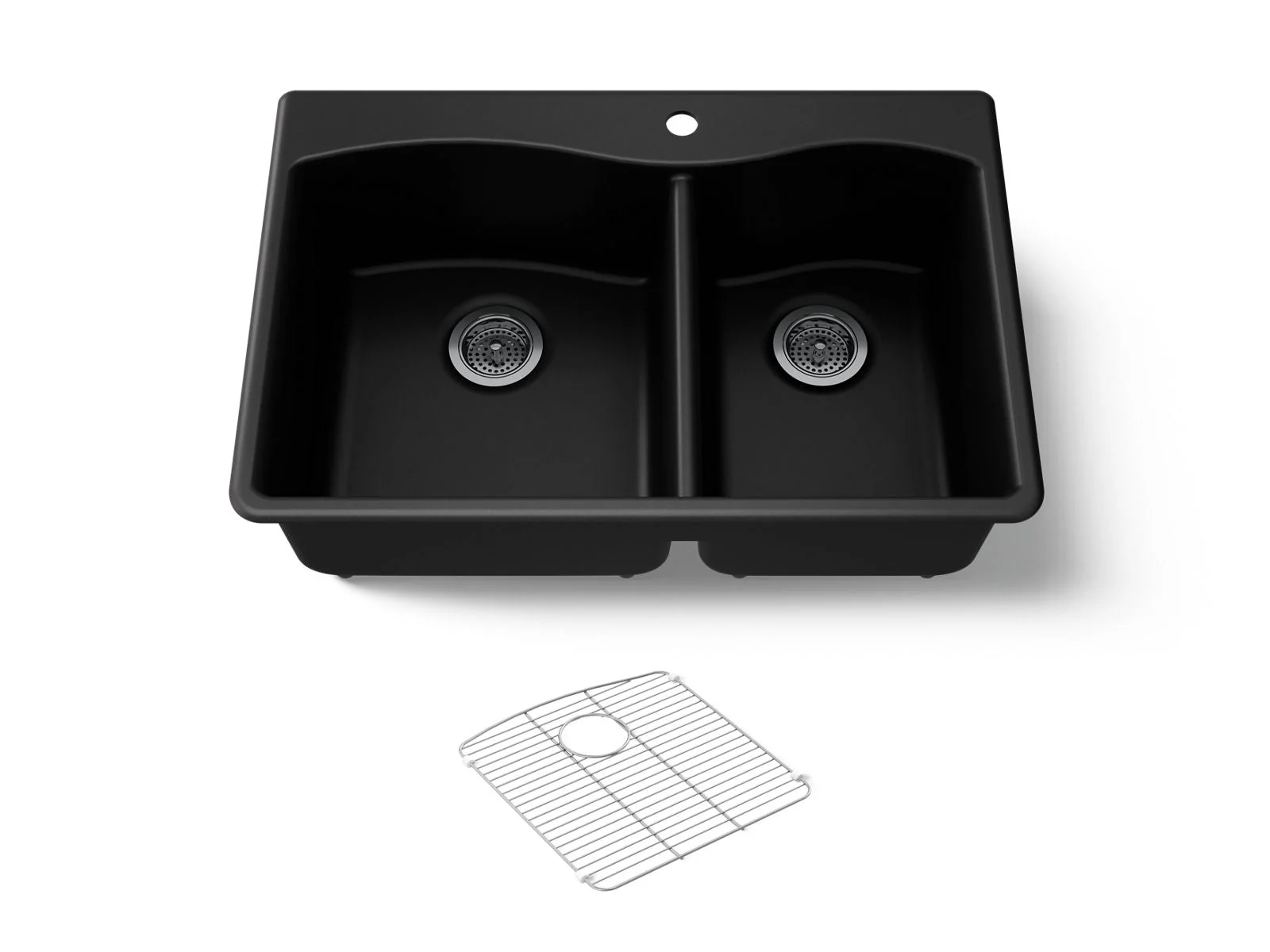 KOHLER K-28002-1 Kennon 33" top-/undermount double-bowl kitchen sink - Image 3