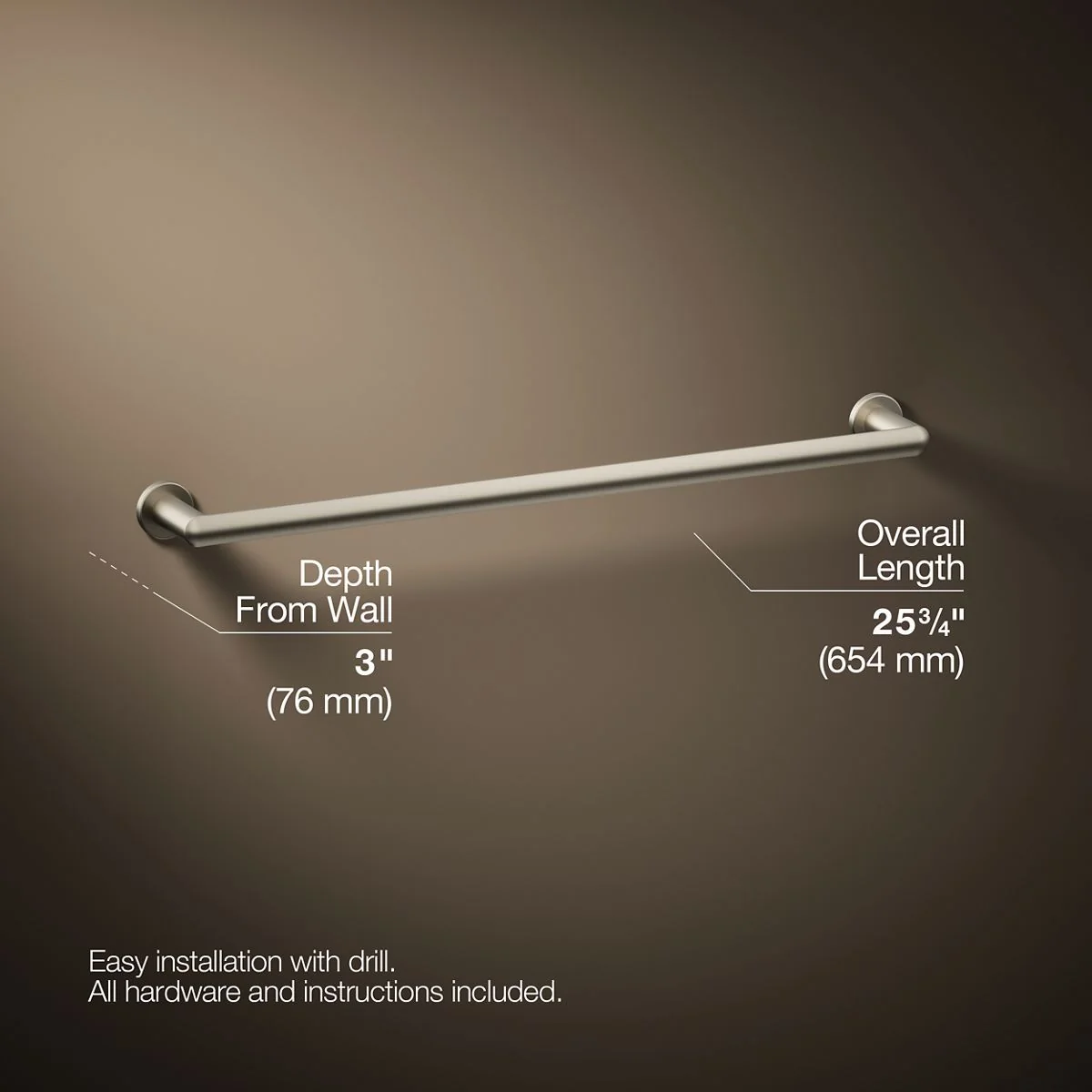 KOHLER K-97882 Kumin 24" towel bar - Image 13