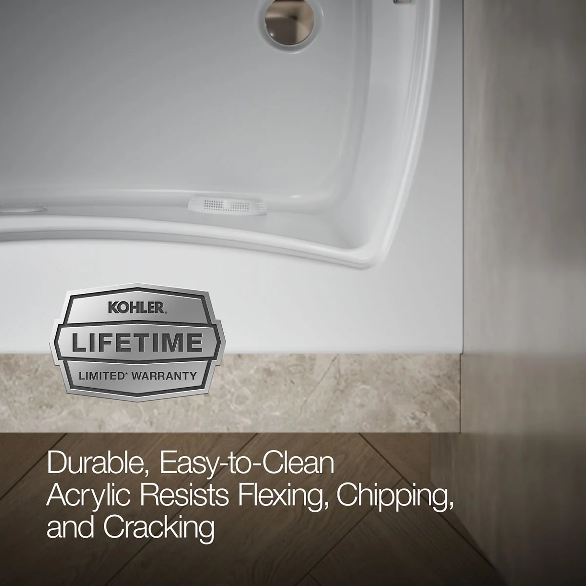 KOHLER K-1239-R Mariposa 60" x 36" alcove whirlpool, right drain - Image 7