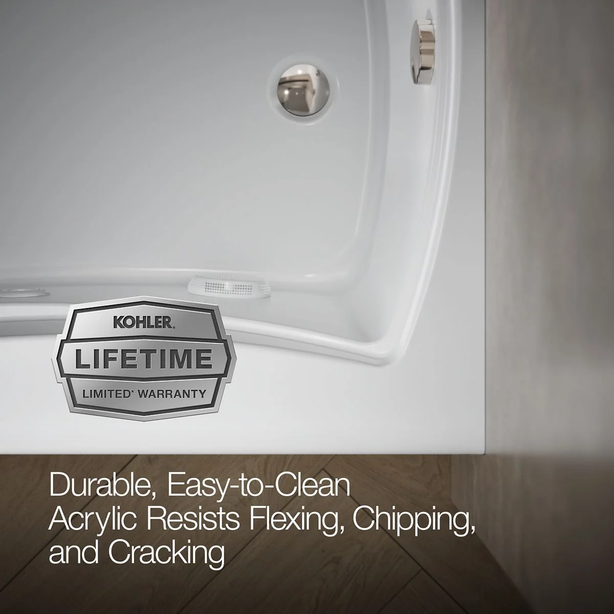 KOHLER K-1239-RA Mariposa 60" x 36" alcove whirlpool, right drain and adjustable jets - Image 7