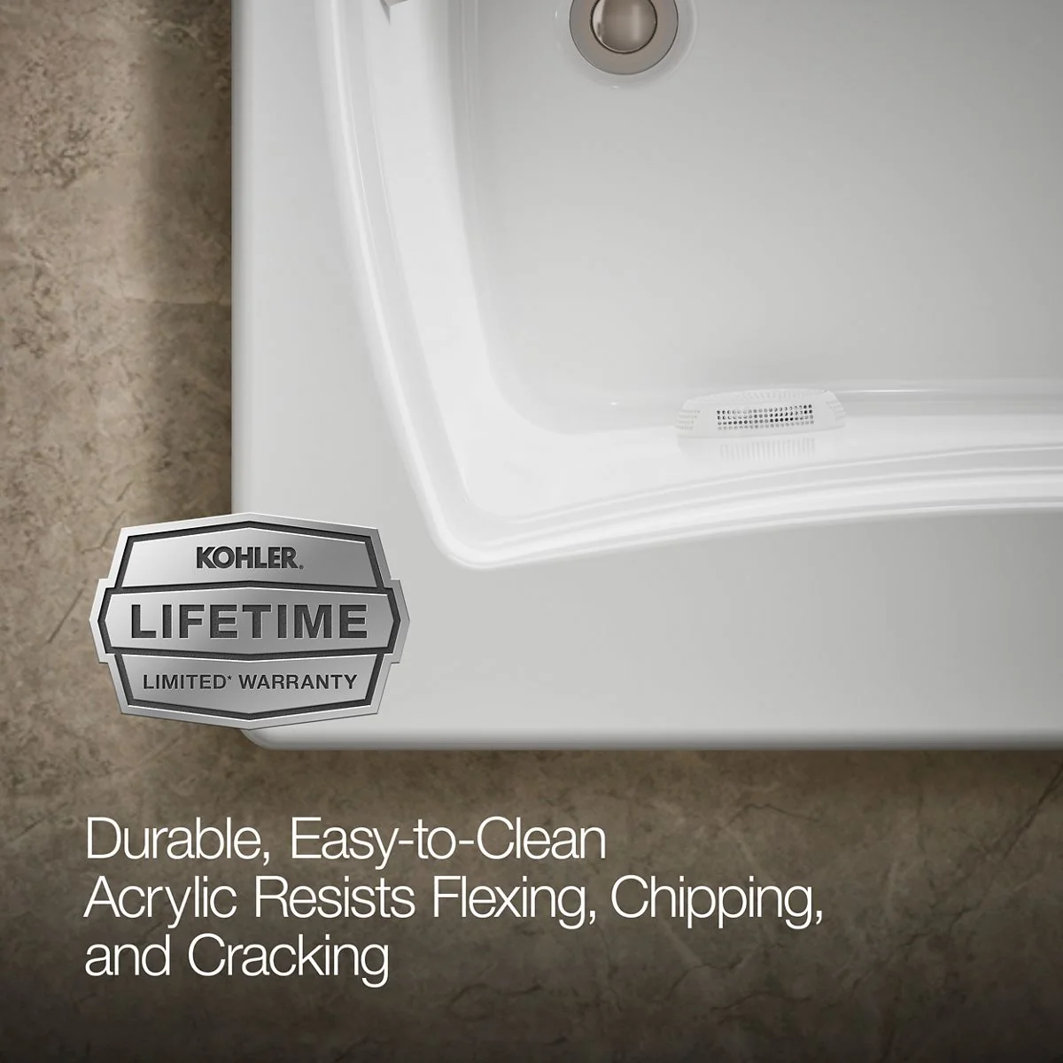 KOHLER K-1239 Mariposa 60" x 36" drop-in whirlpool bath - Image 7