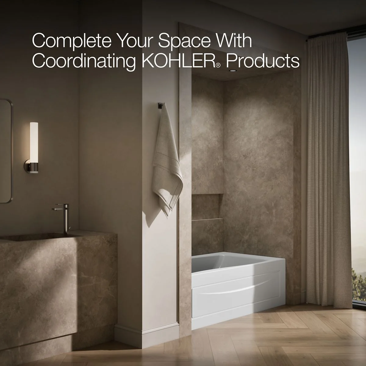 KOHLER K-1229-LA Mariposa 66" x 36" alcove bath, left drain - Image 7