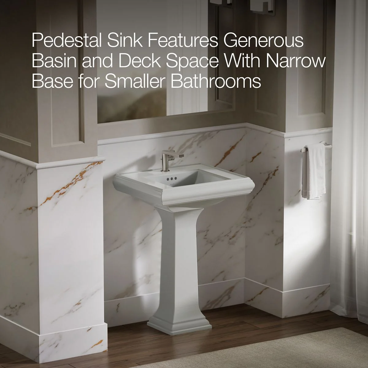 KOHLER K-2238-1 Memoirs 24-1/4" rectangular pedestal bathroom sink - Image 21