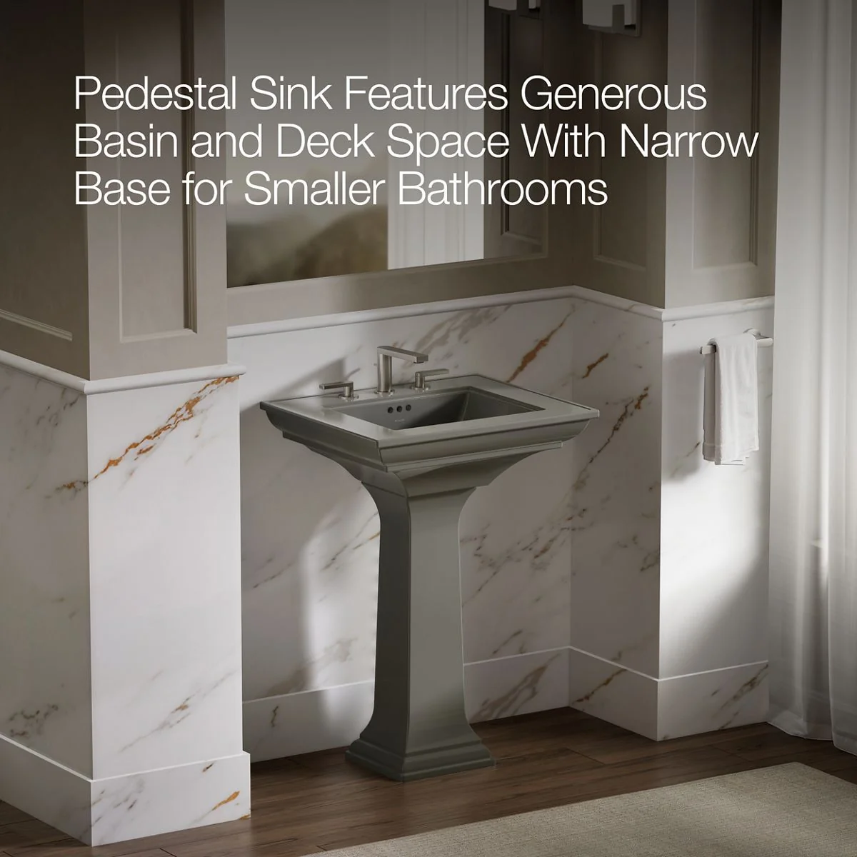 KOHLER K-2344-8 Memoirs Stately Pedestal Sink Combination with 8" Widespread - Image 32