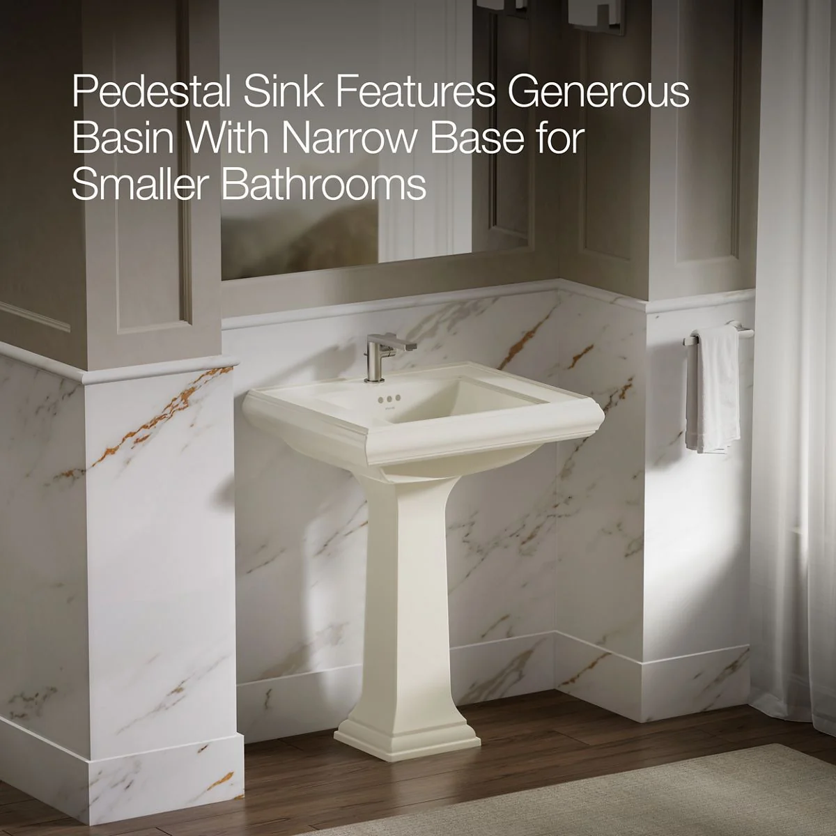 KOHLER K-2258-1 Memoirs 27-1/4" rectangular pedestal bathroom sink - Image 16