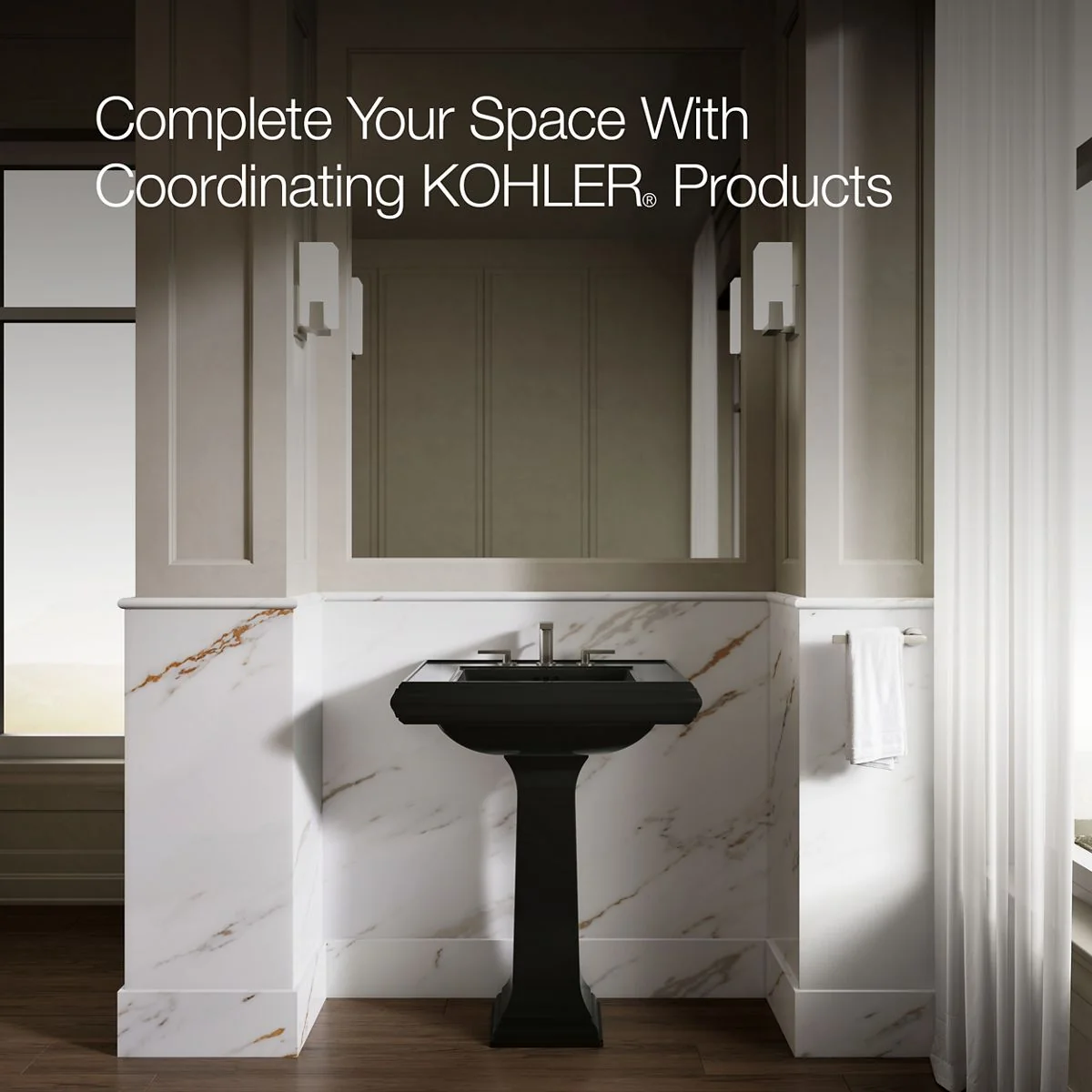 KOHLER K-2258-8 Memoirs 27-1/4" rectangular pedestal bathroom sink - Image 27