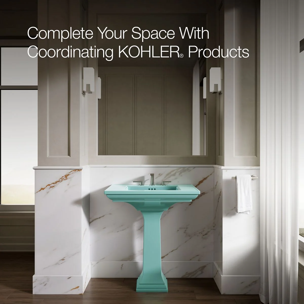KOHLER K-2268-8 Memoirs 30-3/4" rectangular pedestal bathroom sink - Image 28