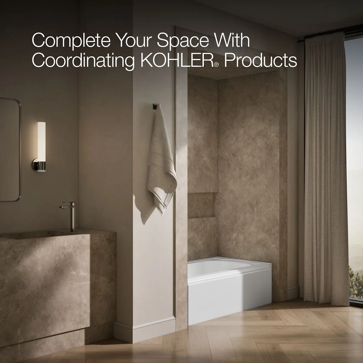 KOHLER K-721 Memoirs 60" x 33-3/4" alcove bath, left drain - Image 5