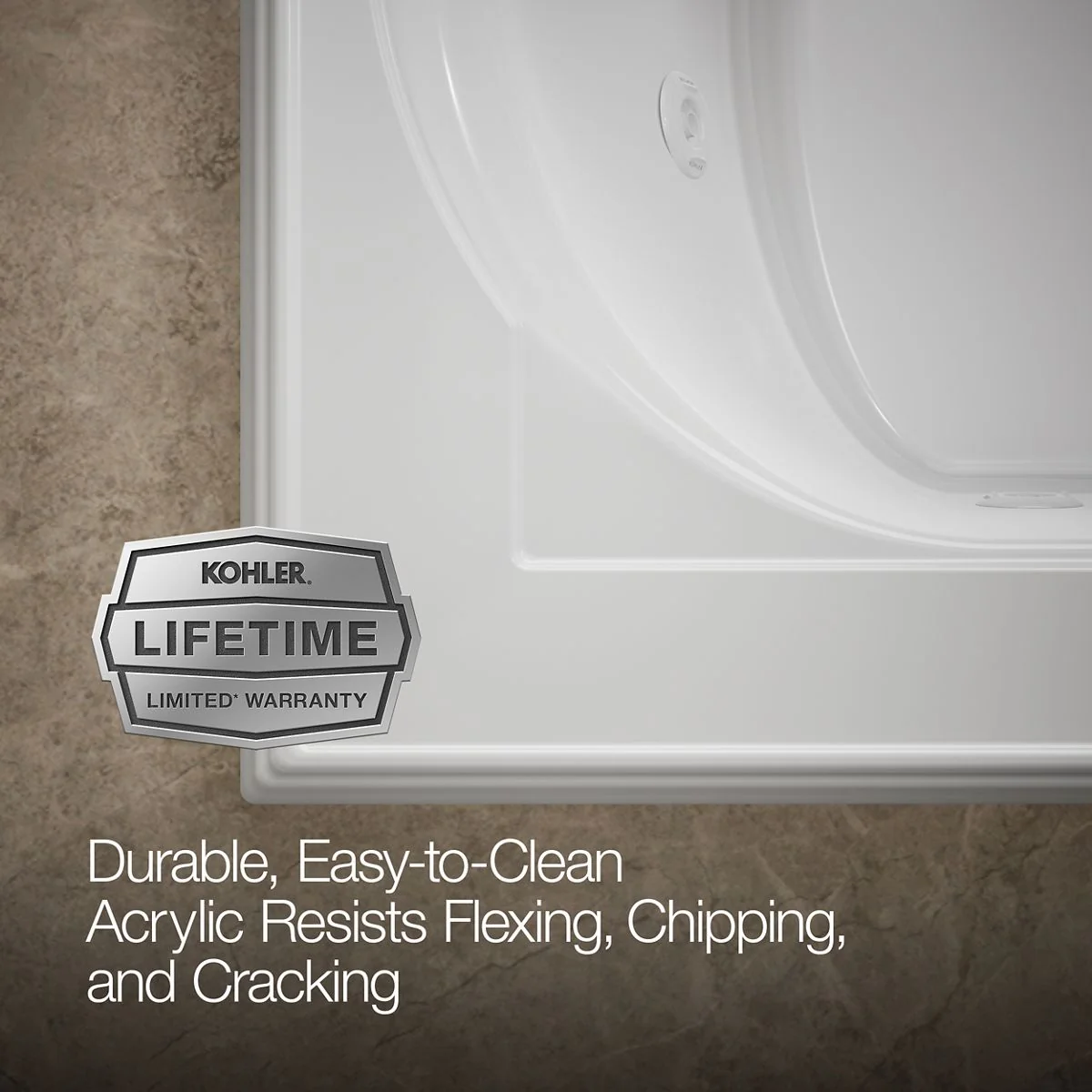 KOHLER K-1170-JH Memoirs 66" x 42" drop-in whirlpool bath - Image 7