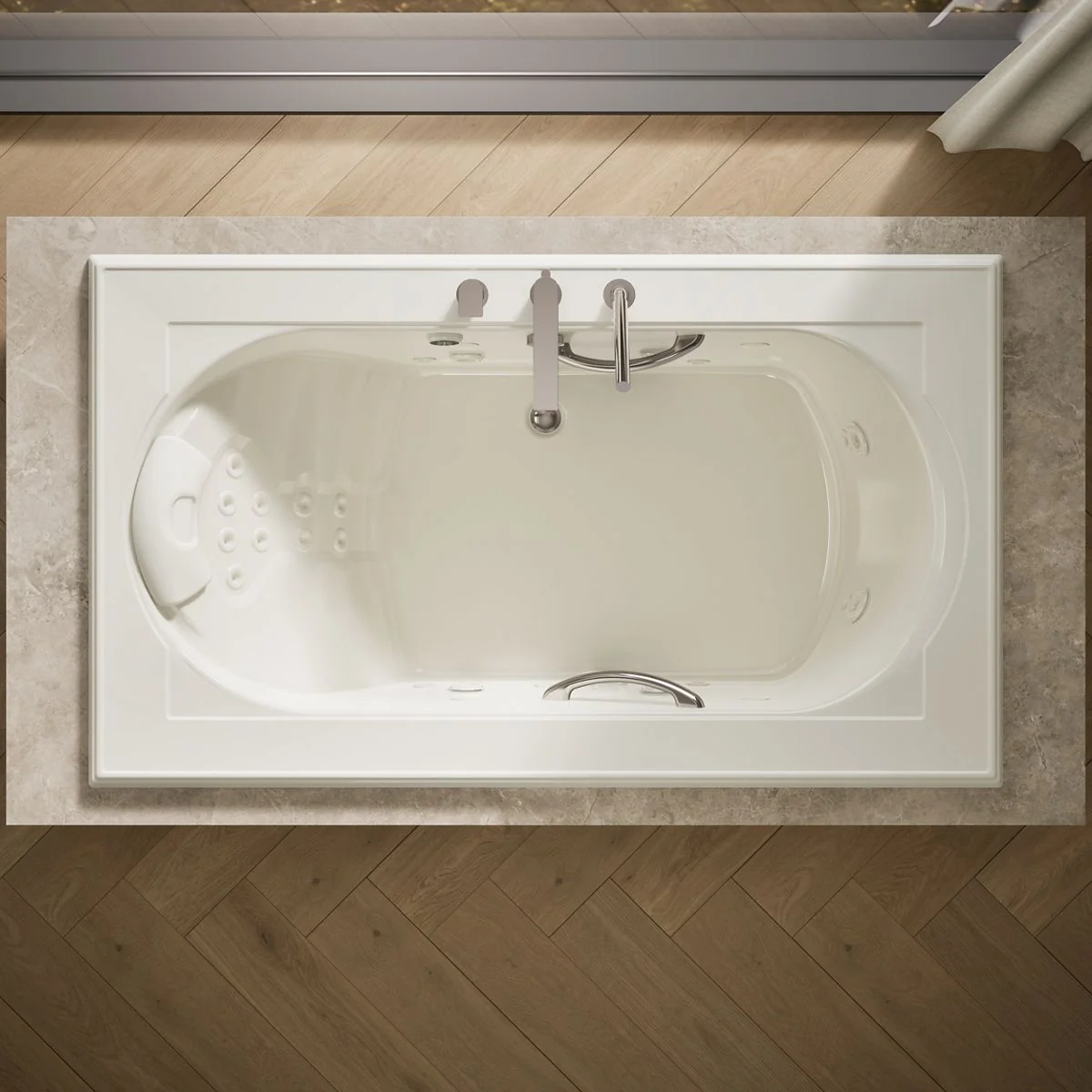 KOHLER K-1418-V Memoirs 72" x 42" drop-in Effervescence whirlpool bath - Image 12