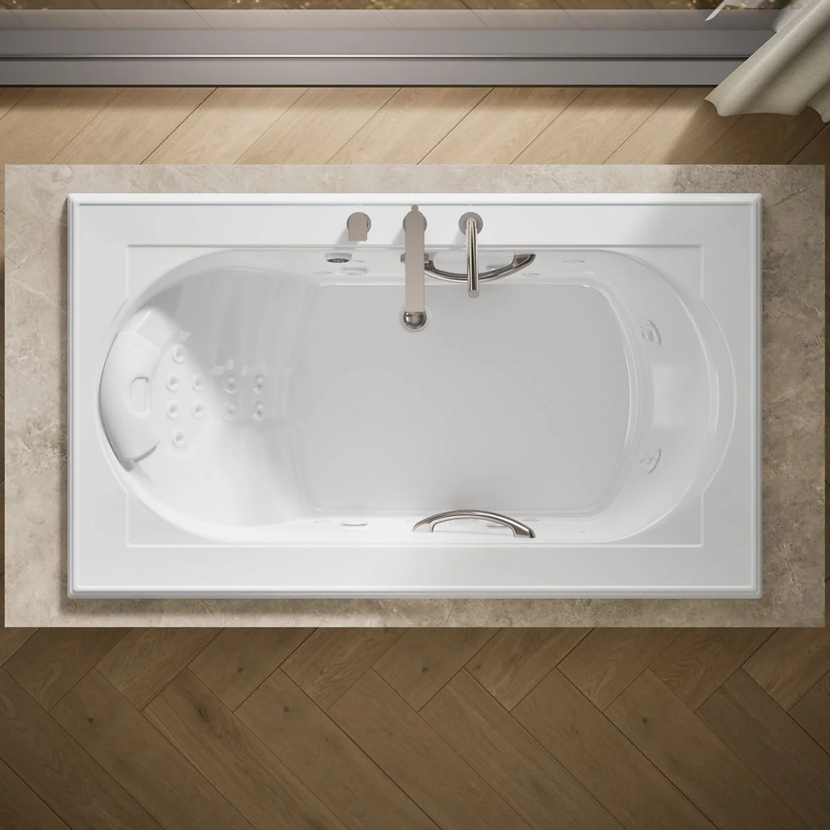 KOHLER K-1418-V Memoirs 72" x 42" drop-in Effervescence whirlpool bath - Image 7