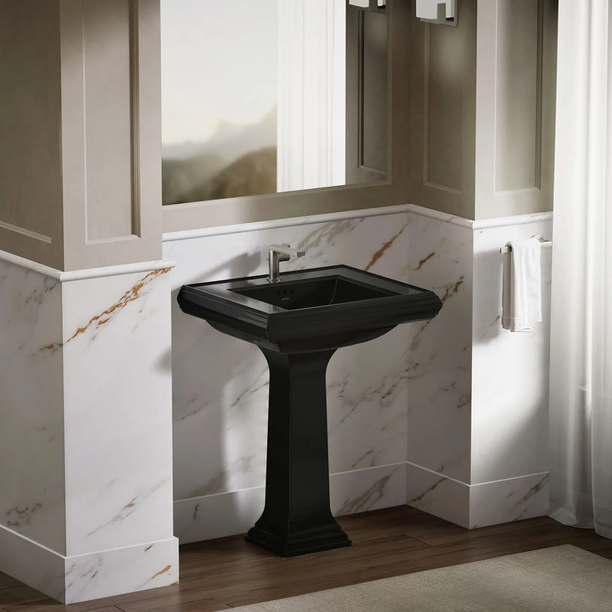 KOHLER K-2259-1 Memoirs Pedestal/console table bathroom sink basin with single faucet-hole drilling - Image 25