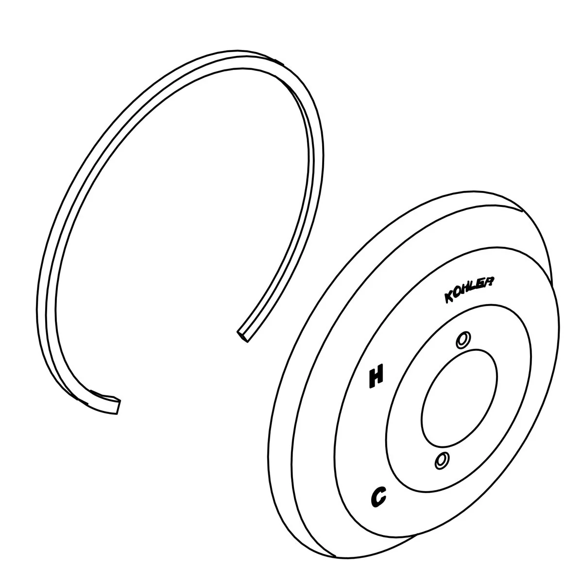 KOHLER K-76602 Mixer Escutcheon Assembly - Image 2