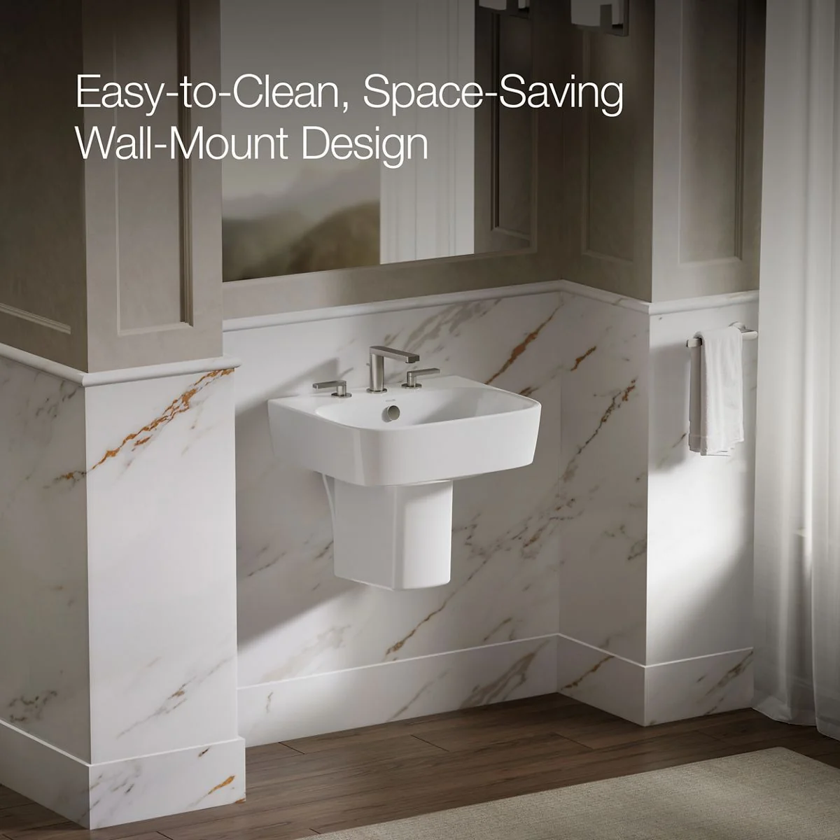 KOHLER K-77768-8 ModernLife 21-3/4" rectangular wall-mount bathroom sink - Image 4
