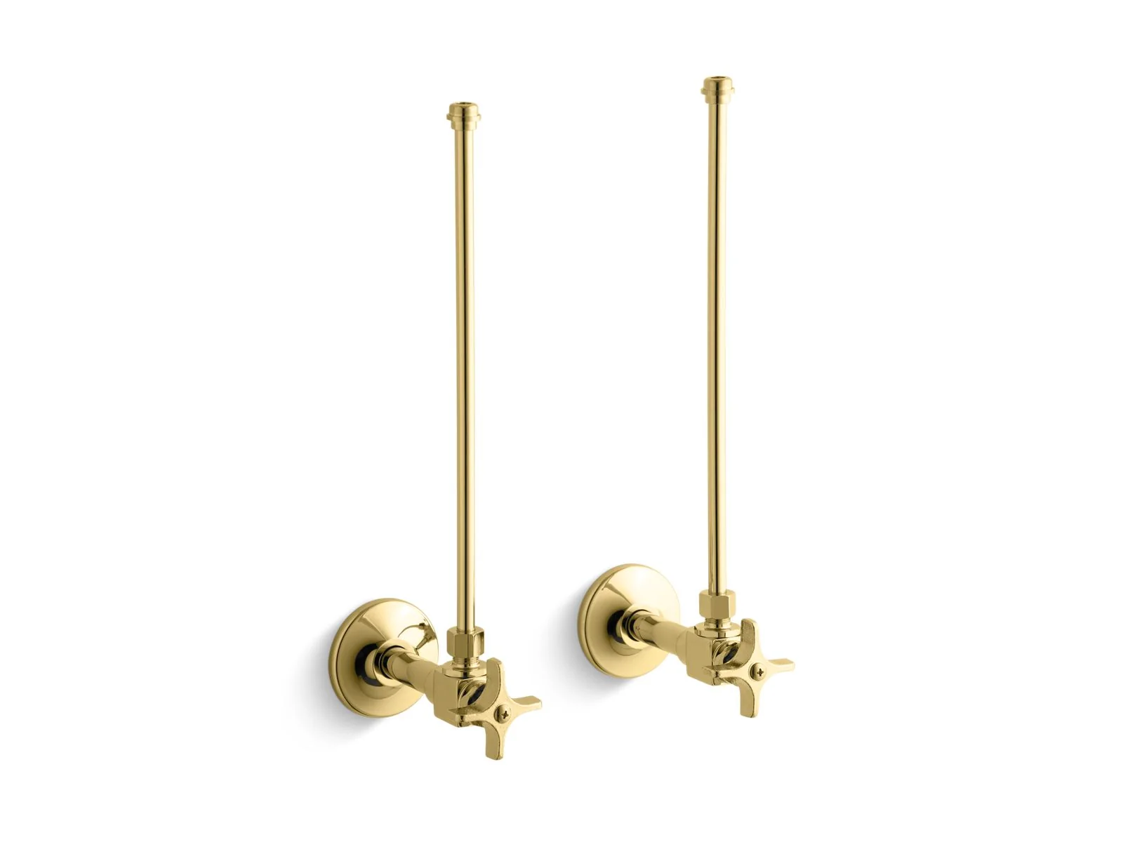 KOHLER K-7605-P Pair 3/8" NPT angle supplies with stop, cross handle and annealed vertical tube - Image 3
