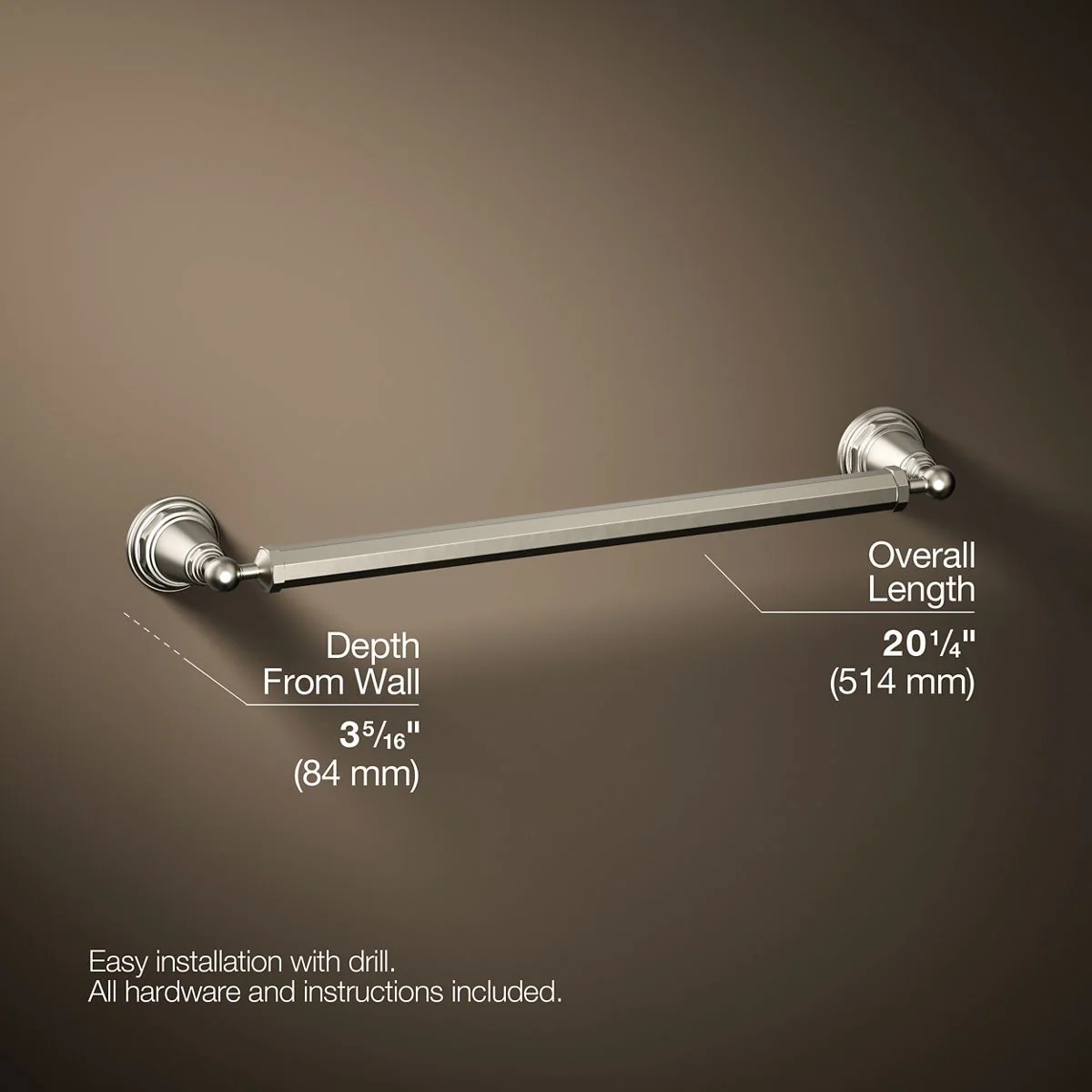 KOHLER K-13108 Pinstripe 18" towel bar - Image 17
