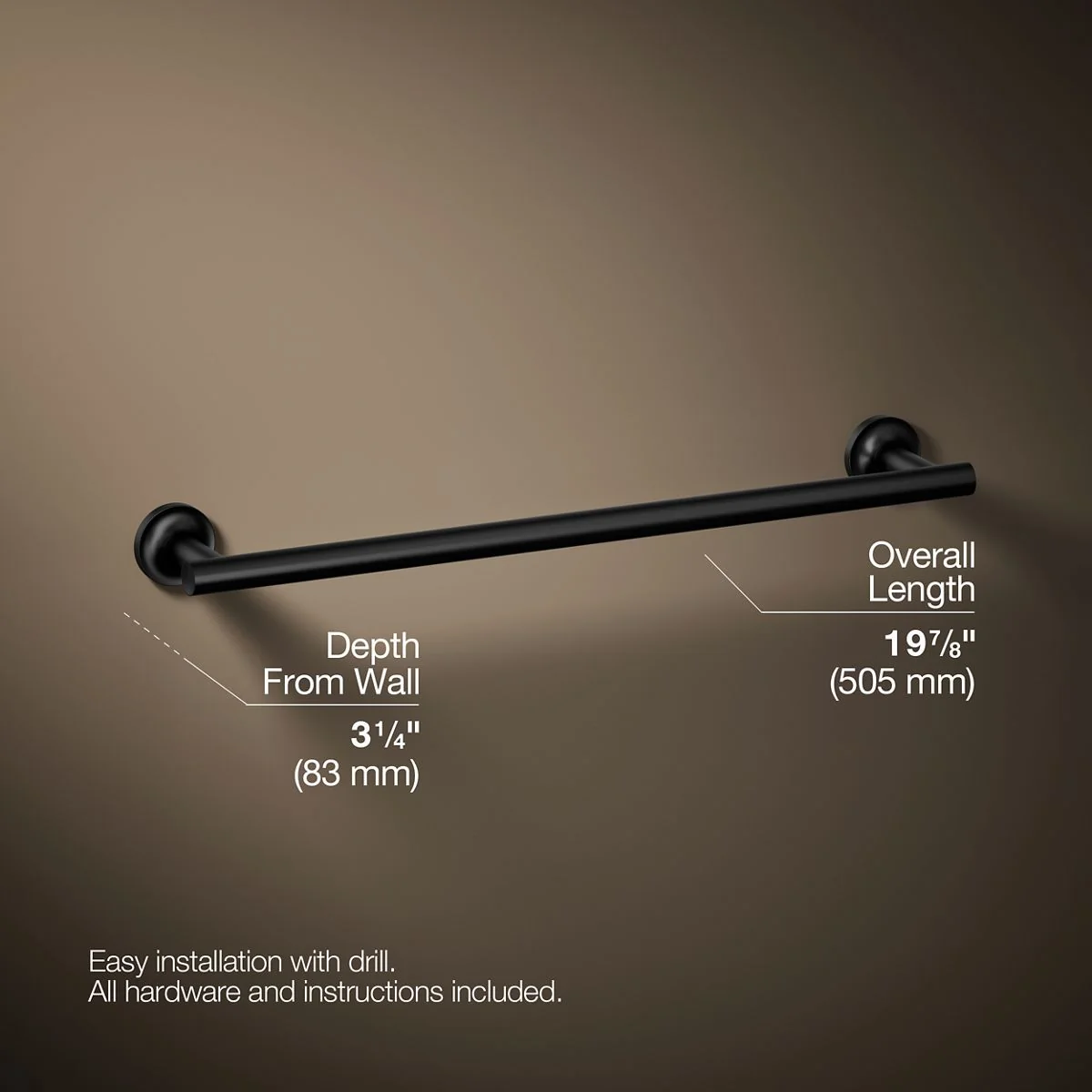 KOHLER K-14435 Purist 18" towel bar - Image 25