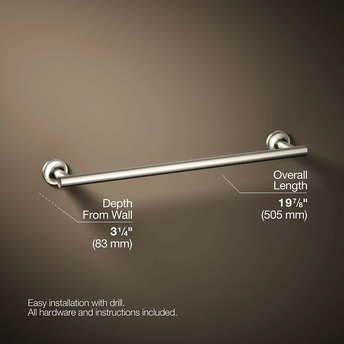 KOHLER K-14435 Purist 18" towel bar - Image 29