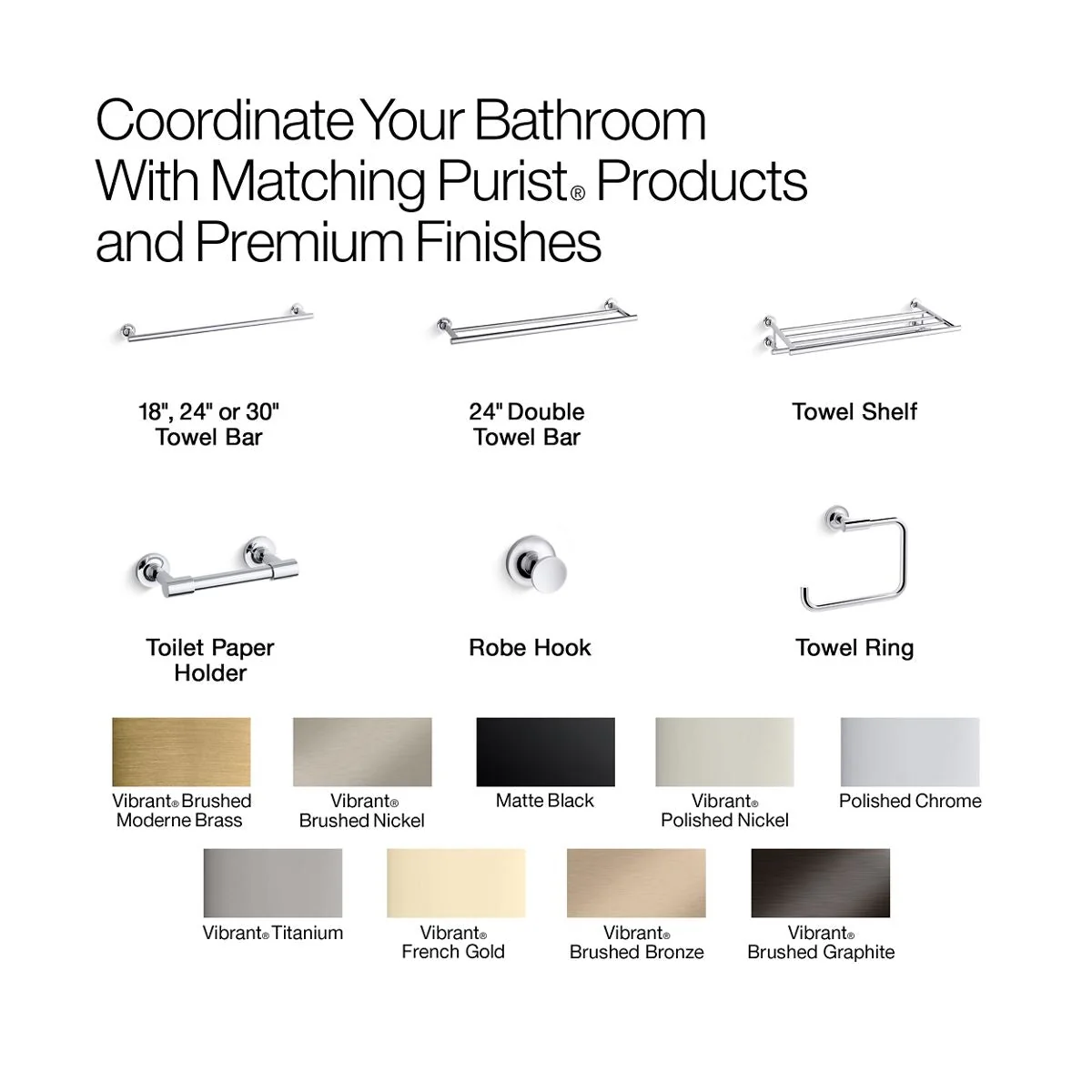 KOHLER K-14436 Purist 24" towel bar - Image 29