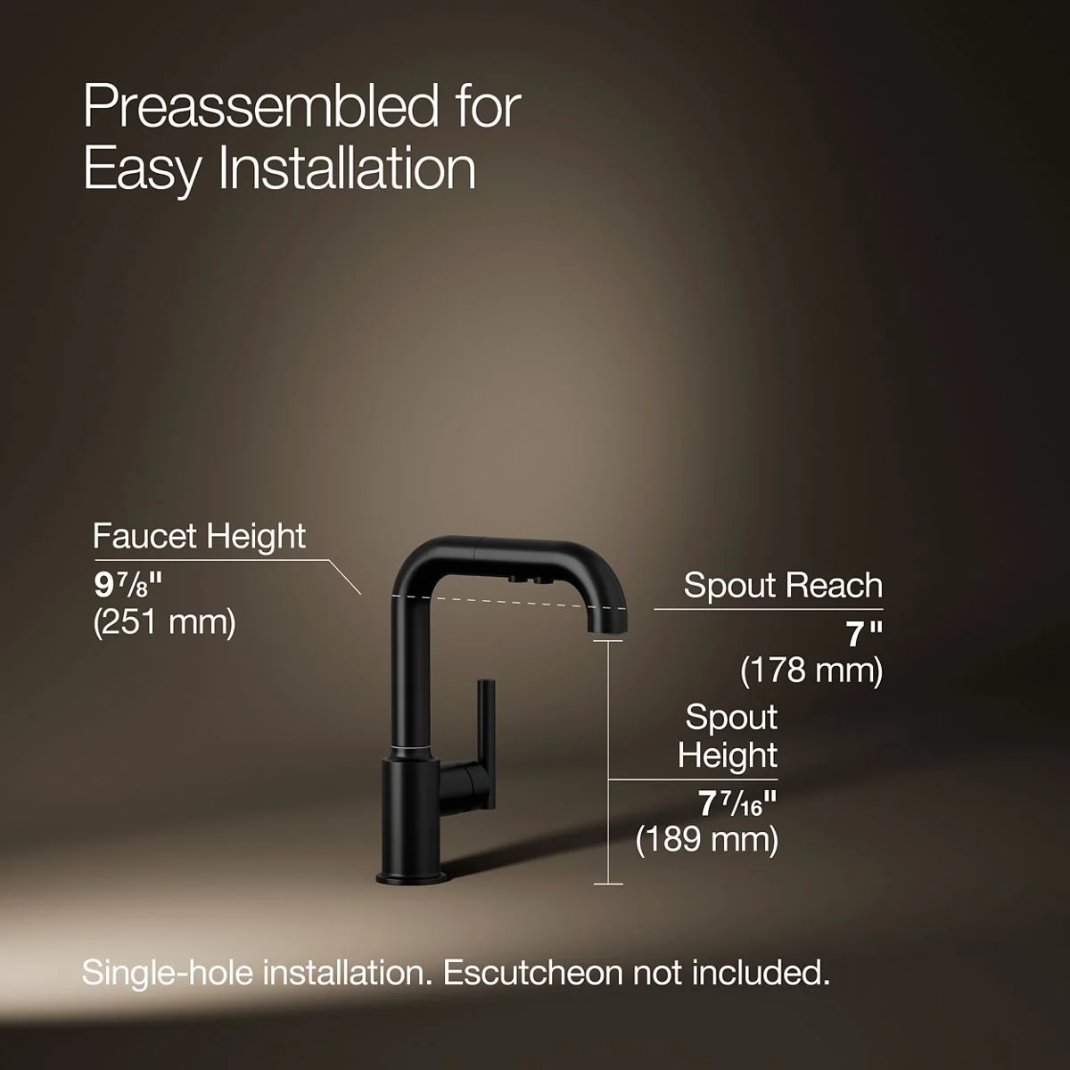 KOHLER K-7506 Purist Pull-out kitchen sink faucet with three-function sprayhead - Image 24