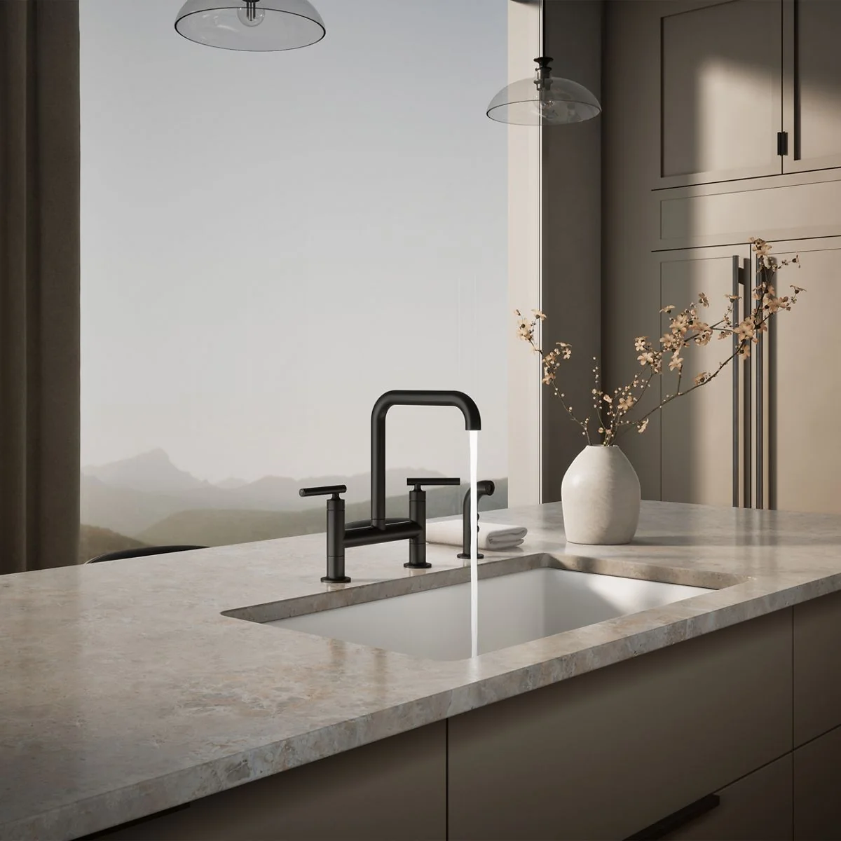 KOHLER K-7548-4 Purist Two-hole bridge kitchen sink faucet with side sprayer - Image 23
