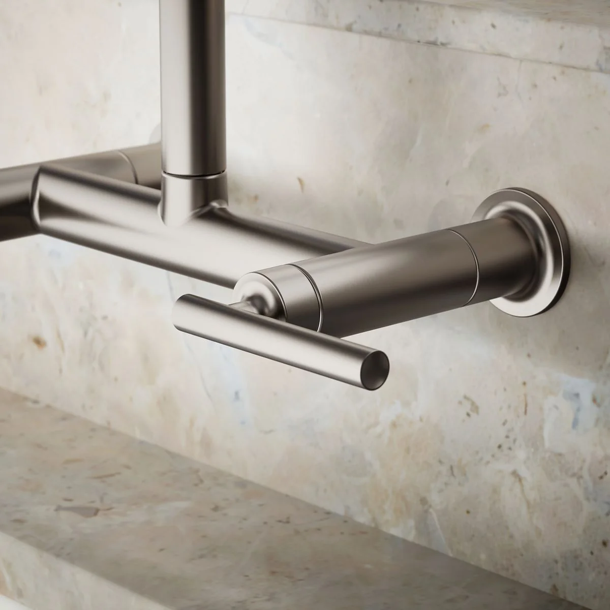 KOHLER K-7549-4 Purist Two-hole wall-mount bridge kitchen sink faucet - Image 49