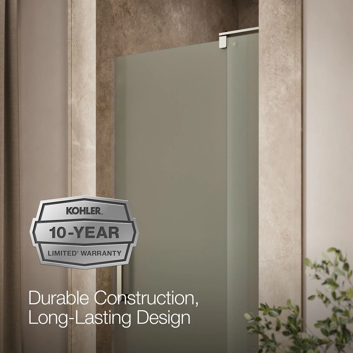 KOHLER K-707500-D3 Revel Pivot shower door, 70" H x 27-5/16 - 31-1/8" W, with 1/4" thick Frosted glass - Image 11